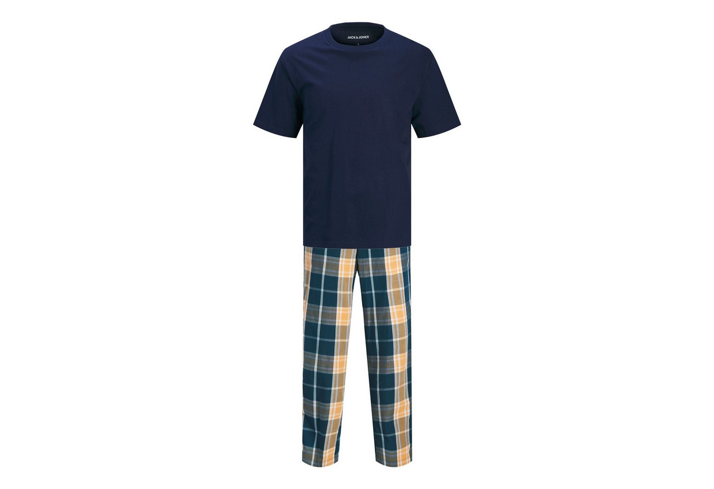 Jack & Jones Loungeanzug Loungewear Set JACLUCA SS Tee & Woven Pants (2 tlg) mit zwei seitlichen Einschubtaschen