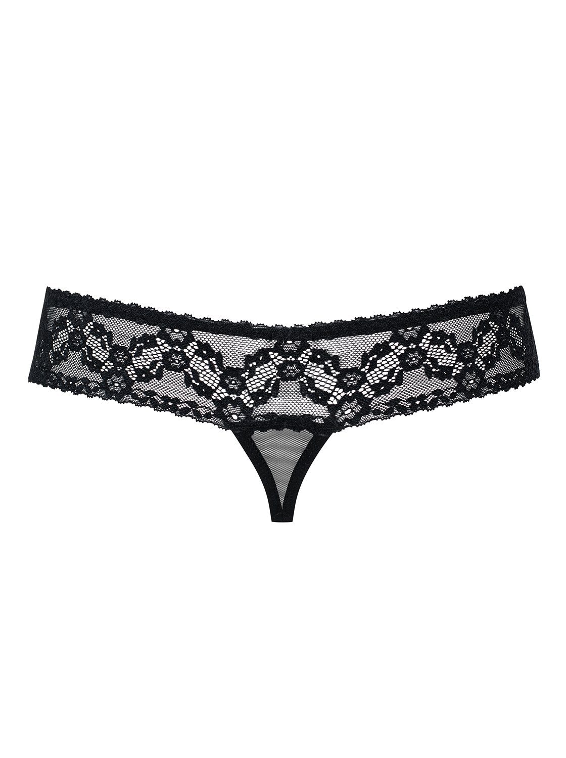 String Thong Dessous schwarz (einzel, transparent Obsessive Panty-Ouvert 1-St) Offener Open