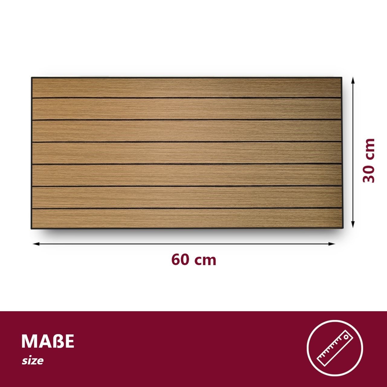 HOOZ 3D Wandpaneel Wandverkleidung Holzoptik Selbstklebende 3D-Paneele Hellbraun 60x30cm, BxL: 30x60 cm, (Typ Lamellen 60-Serie, 10-tlg) Selbstklebend, zuschneidbar, 3D-Holzmaserung, strukturierte Oberfläche