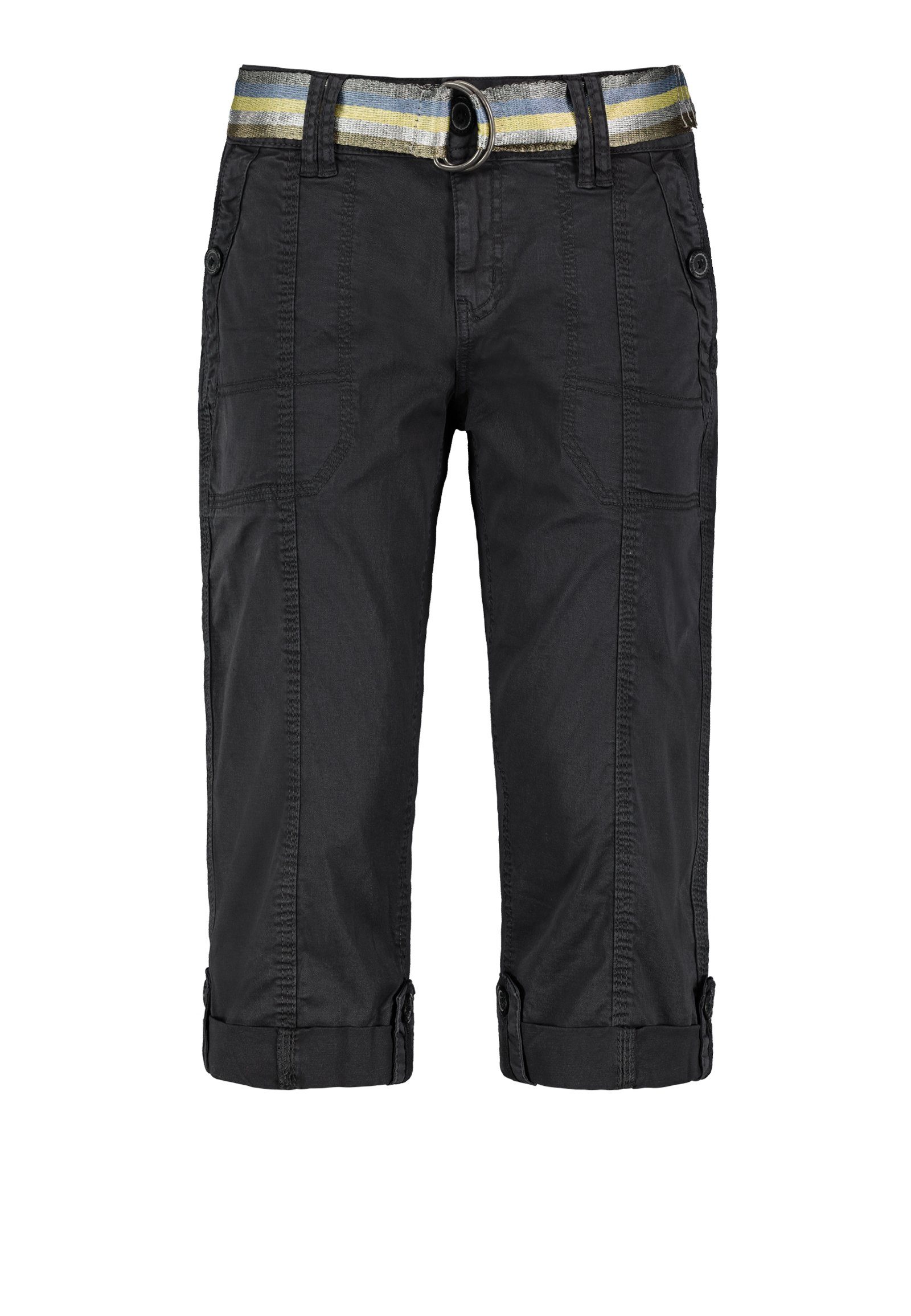 Fresh Made Caprihose Damen Caprihose Sommerhose mit buntem Gürtel Capri kurze Hose Sommerfarben – Bild 5 von 5