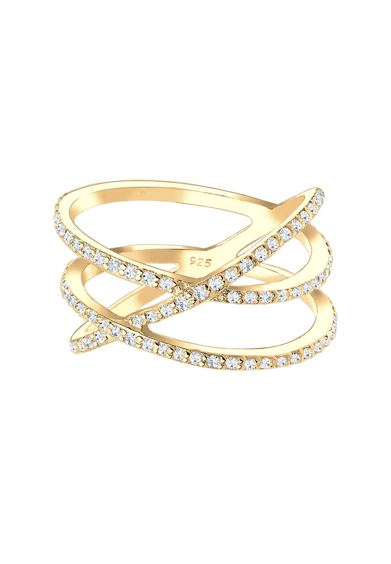 Elli Fingerring Verschlungen Kristalle 925 Silber günstig online kaufen
