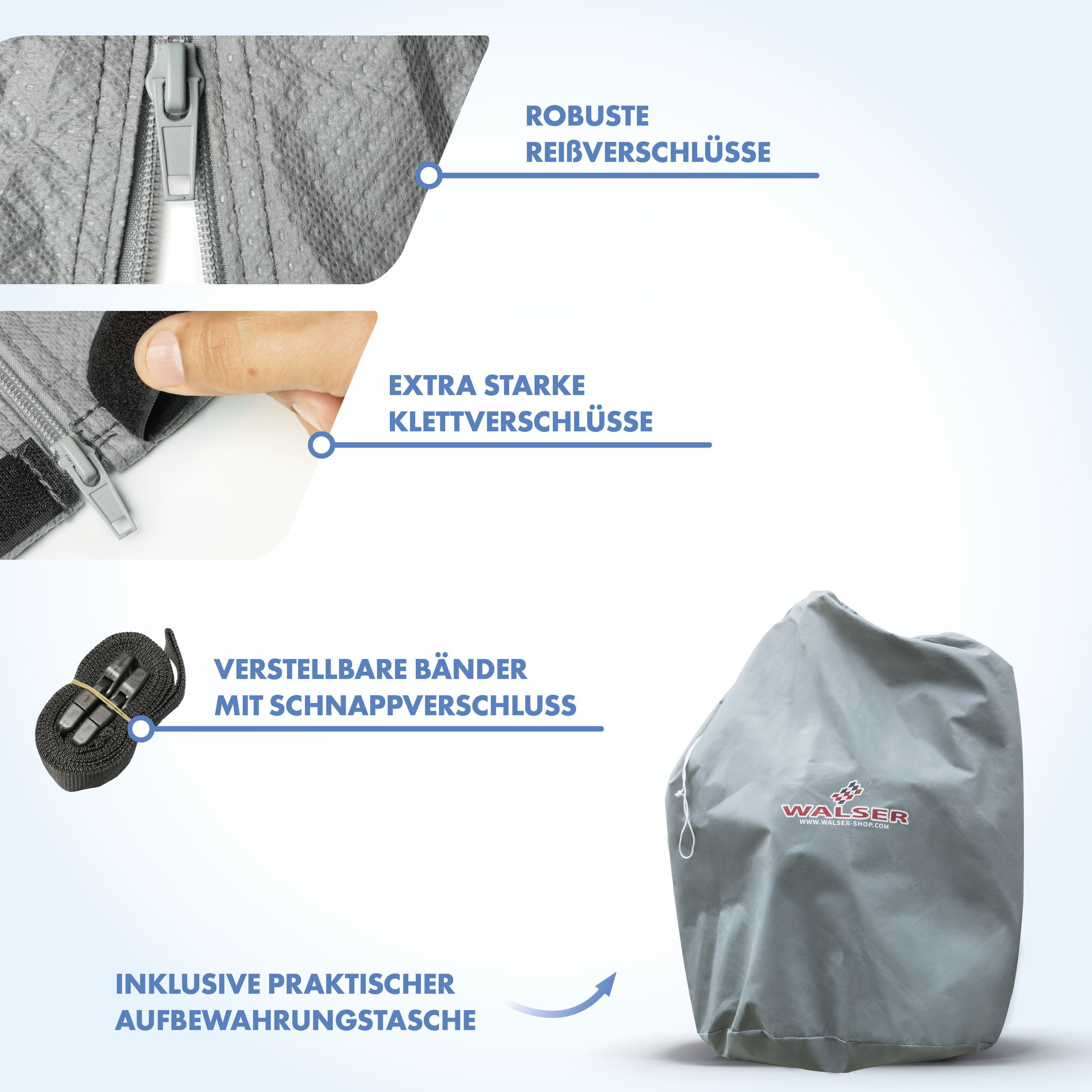 WALSER Wohnwagenschutzhülle Wohnmobilabdeckung (1-St., 1 Set)