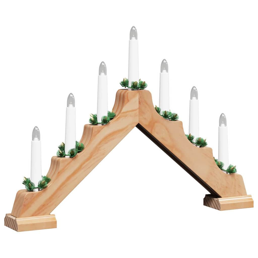 vidaXL Weihnachtspyramide 39,5 x 5 x 29 cm Schwibbogen Lichterbogen Adventsbogen mit 7 LEDs Bra