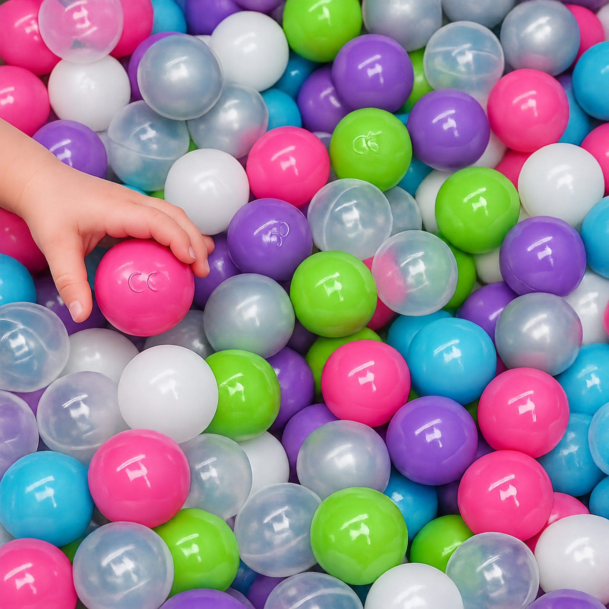 LittleTom Bällebad-Bälle Baby - 350 Bunte Bälle fürs Bällebad - Geprüfte Spielbälle für Kinder (350-St), Ab dem 1. Tag: Babybälle zum Greifen - Plastikbälle für den Bällepool