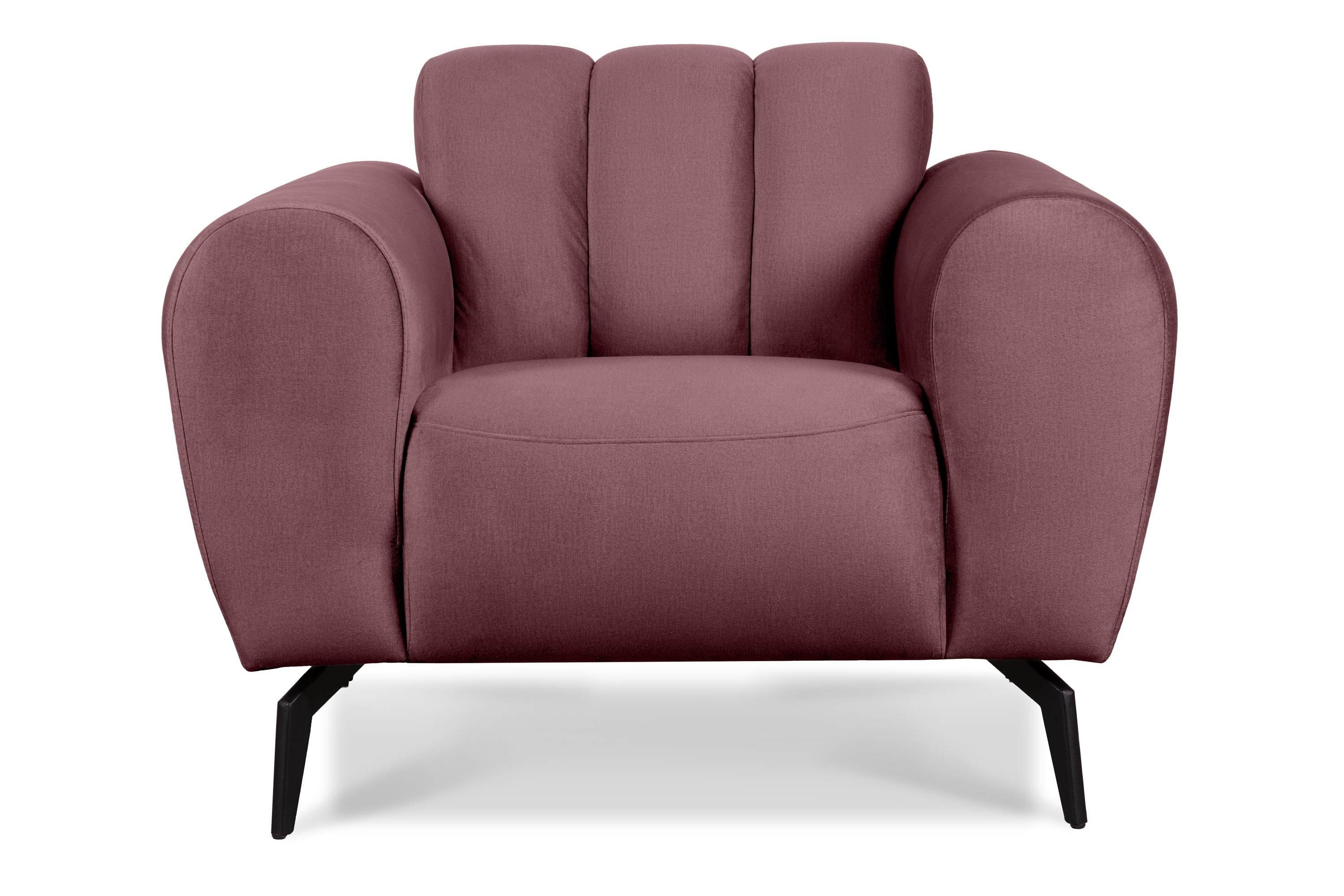 Konsimo Sessel RUBERO mit breiten Armlehnen, Gewebe mit wasserabweisenden Eigenschaften, modernes Design rosa | rosa