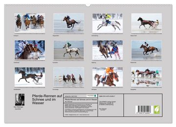 CALVENDO Wandkalender Pferde-Rennen auf Schnee und im Wasser (Premium, hochwertiger DIN A2 Wandkalender 2023, Kunstdruck in Hochglanz)