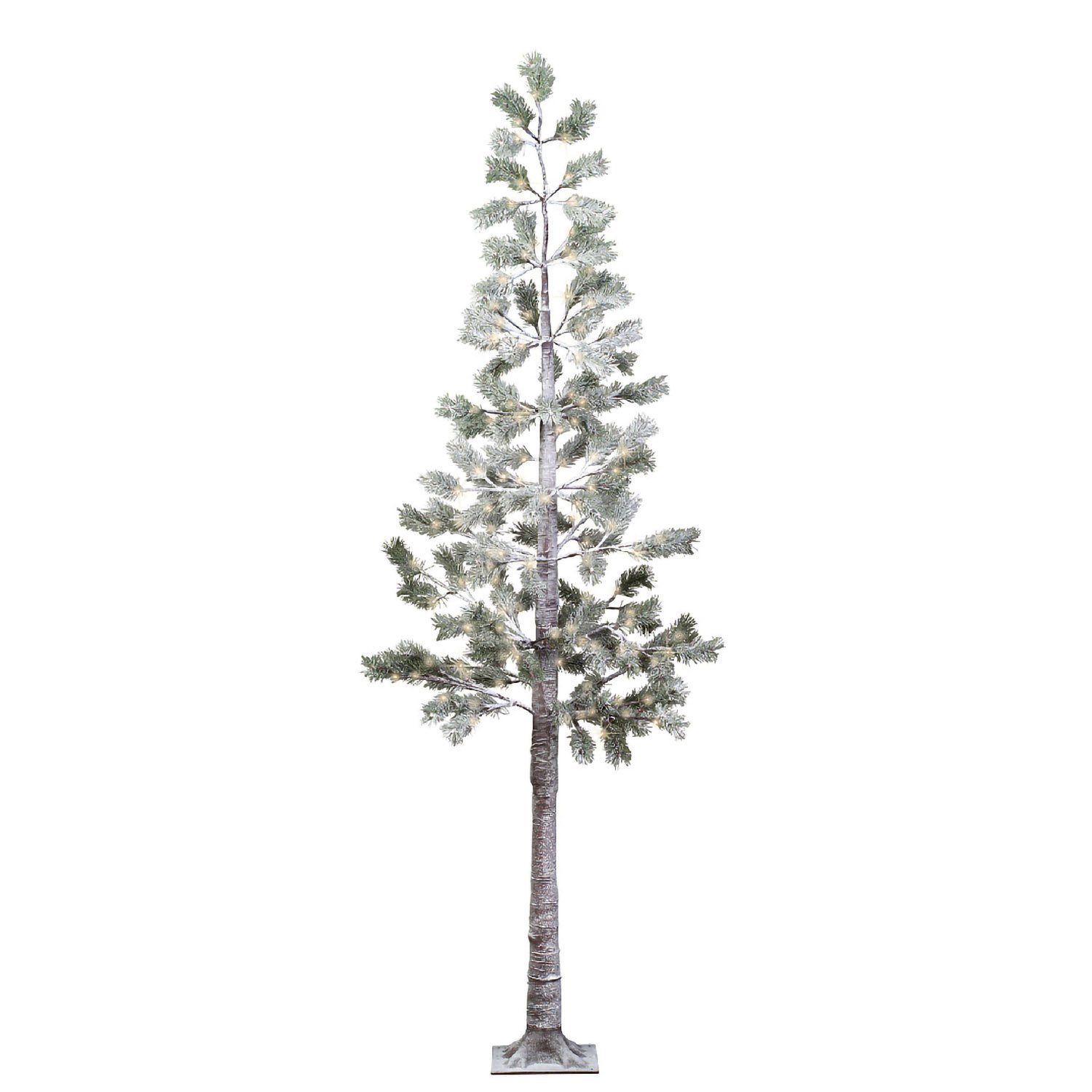 GILDE Künstlicher Weihnachtsbaum GILDE Deko Kiefer 128-LED - braun-grün - H. 240cm x D. 60cm