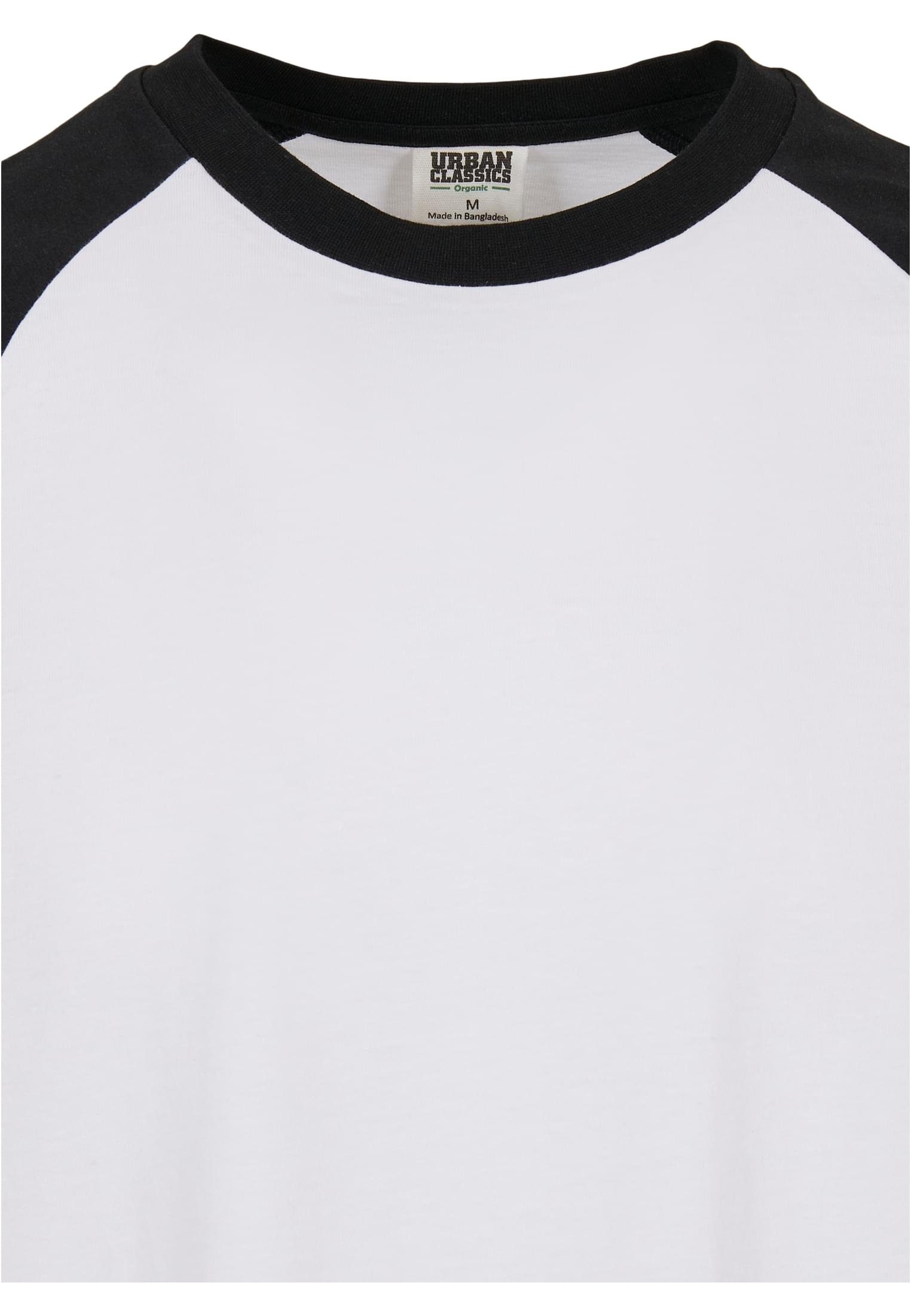 URBAN CLASSICS T-Shirt Herren white/black Longsleeve Organic Oversized Raglan (1-tlg)