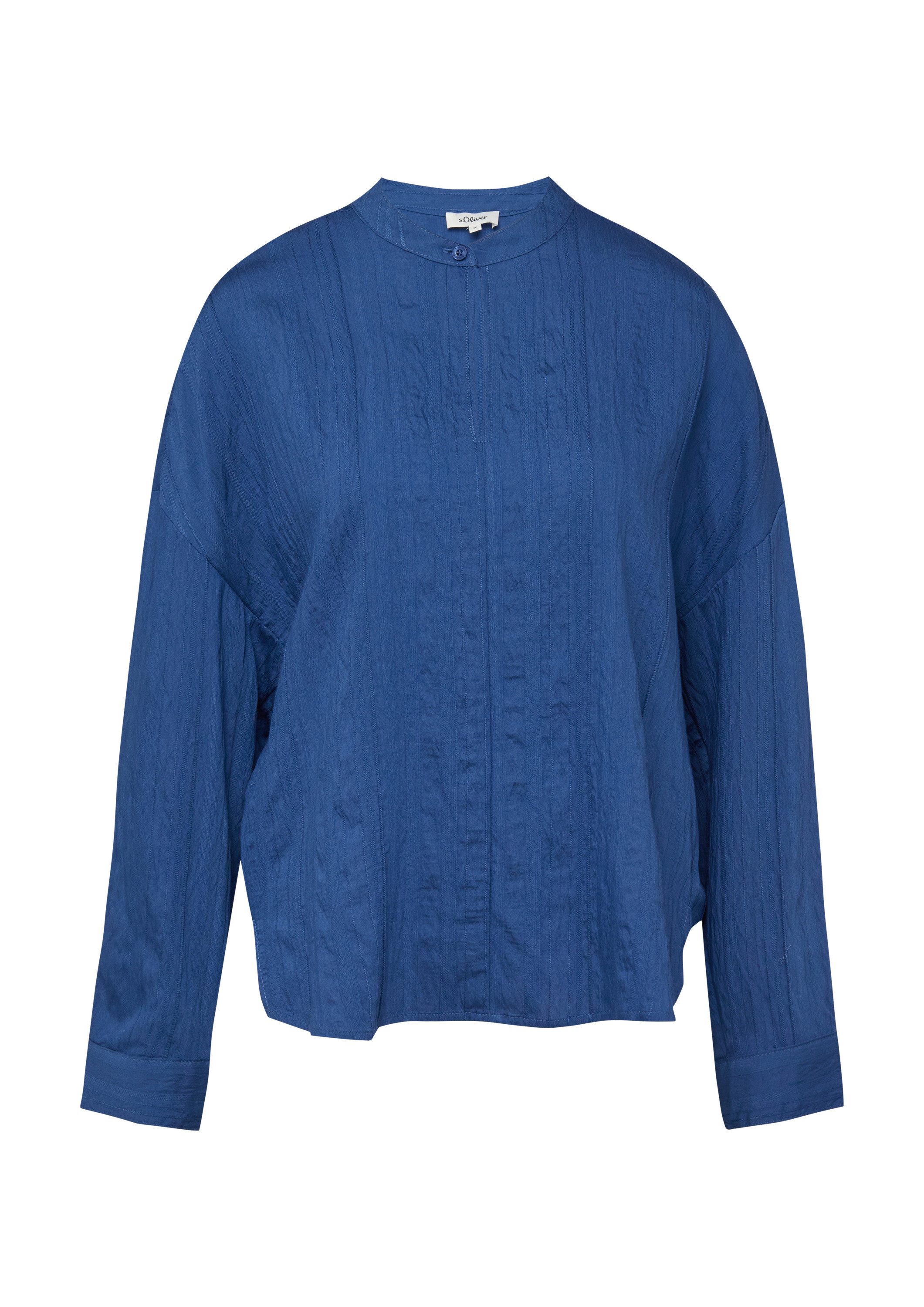 s.Oliver Langarmbluse Bluse Strukturierte Oversize Bluse im Viskosemix