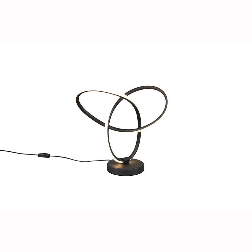 Reality Leuchten Schreibtischlampe, LED-Leuchtmittel fest verbaut, Warmweiß, LED Tischleuchte Beistelllampe Nachttischlampe schwarz