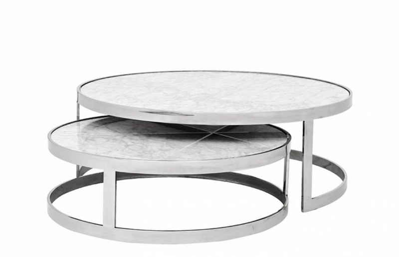 Casa Padrino Couchtisch Luxus Art Deco Designer Couchtisch 2er Set - Salon Tisch - Limited Edition