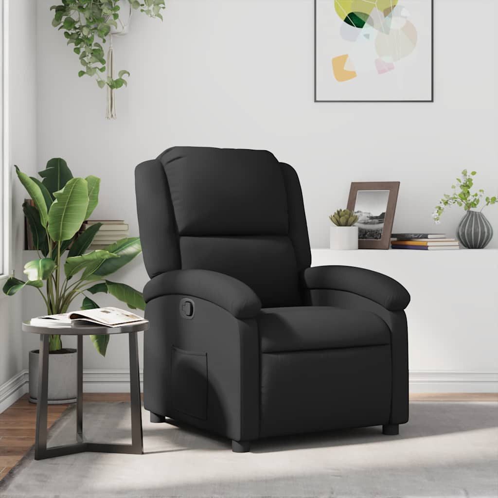vidaXL Sessel Relaxsessel Schwarz Echtleder (1-St)