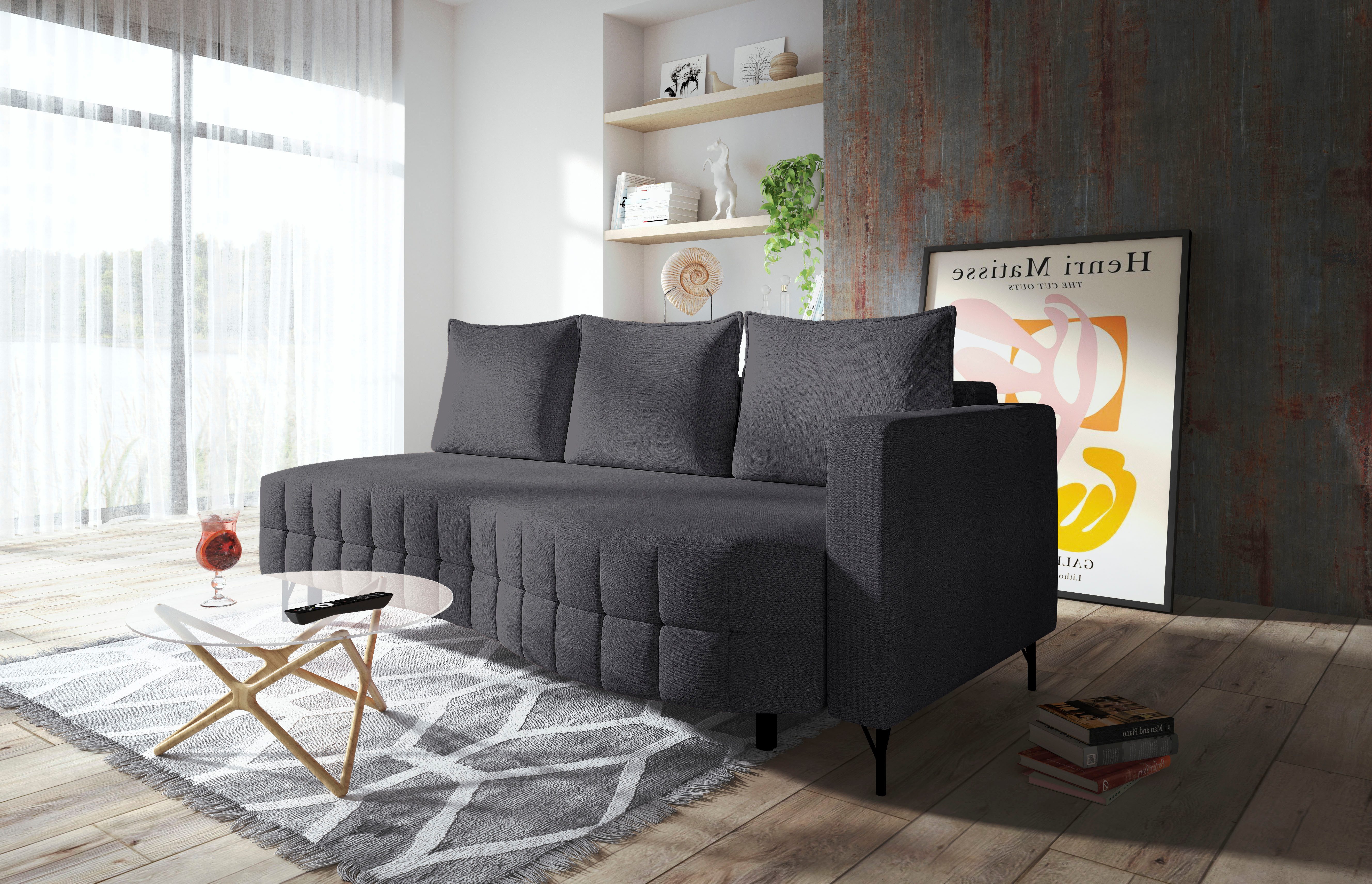 exxpo - sofa fashion Loungesofa T wiggy Schlafsofa mit Bettfunktion und Bettkasten, komfortabler Federkern, super Sitzkomfort, elegante Formensprache