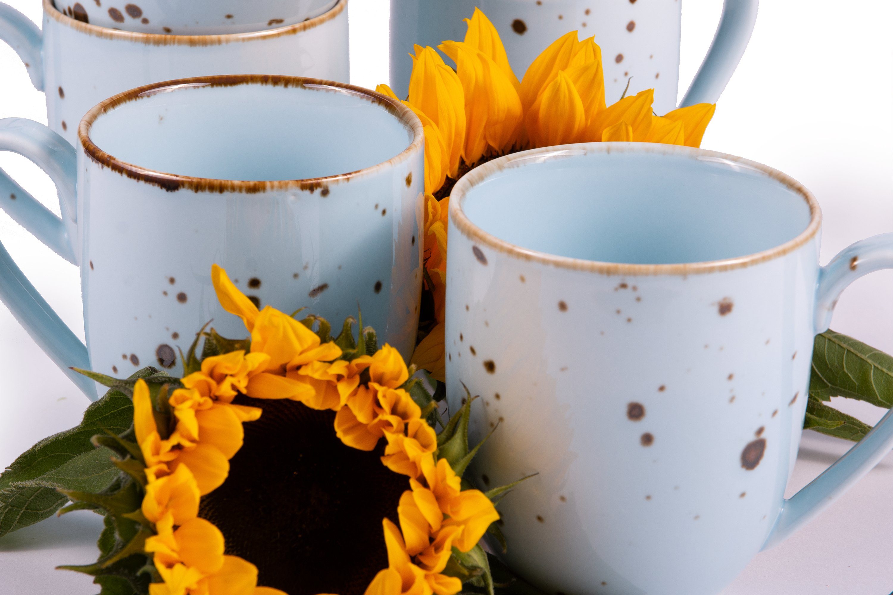 KONSIMO® Becher ALUMINA Becher-Set 6 Personen 6-tlg, 6-tlg., Porzellan, 400ml, spülmaschinengeeignet, mikrowellenfest