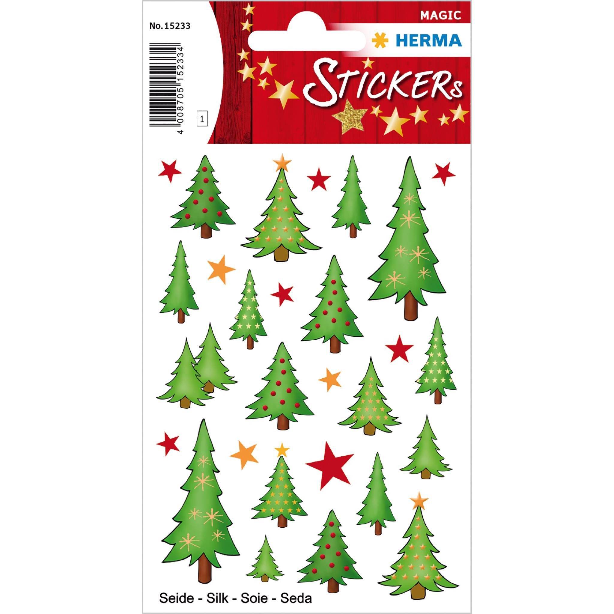 HERMA Sticker Herma Sticker MAGIC Weihnachten Tannenbäume Seide 1 Bl