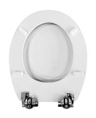 Primaster WC-Sitz Primaster WC-Deckel mit Absenkautomatik White Wood, Abnehmbar Absenkautomatik Edelstahlscharniere
