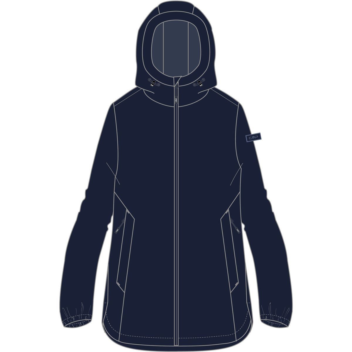 CMP Outdoorjacke Woman Jacket FIX Hood Wasserdichte Damenjacke mit Clima-Protect® für Schutz bei jedem