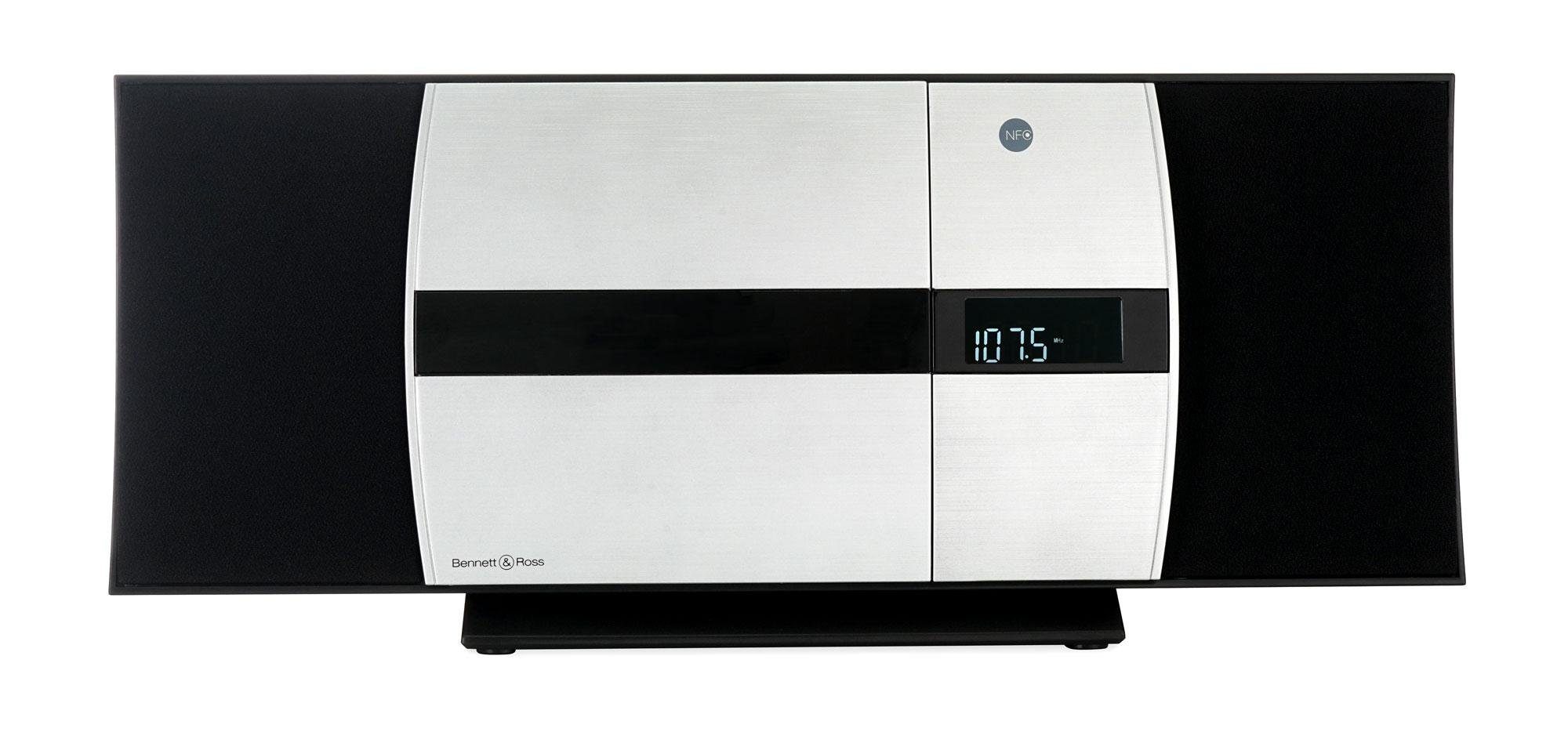 Bennett & Ross Ålesund Vertikal Stereoanlage (UKW/MW-Radio, 10 W, Microanlage mit CD/MP3-Player, USB, Bluetooth- und NFC Schnittstelle)