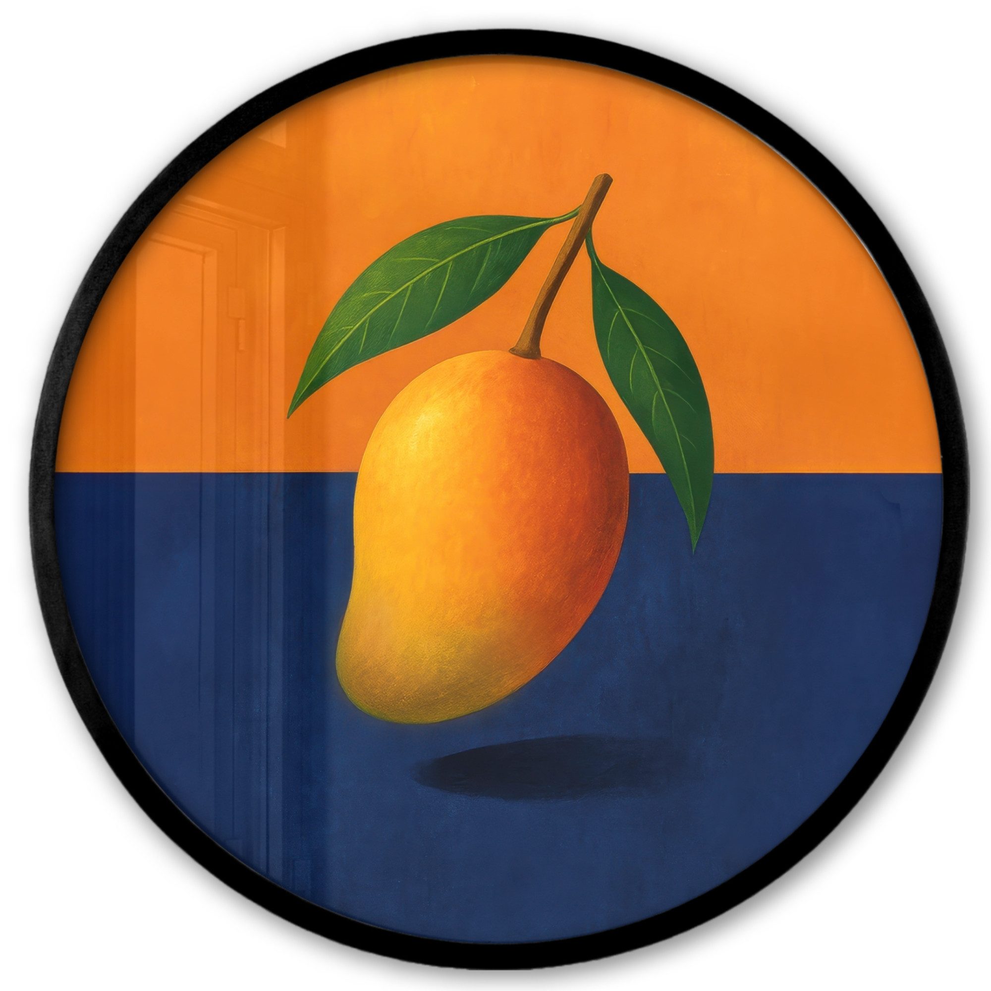 MuchoWow Poster Rund - Mango - Prärie - Orange, (1 St), Runde Wandbilder, Deko für Wohnzimmer und Schlafzimmer, 40x40 cm