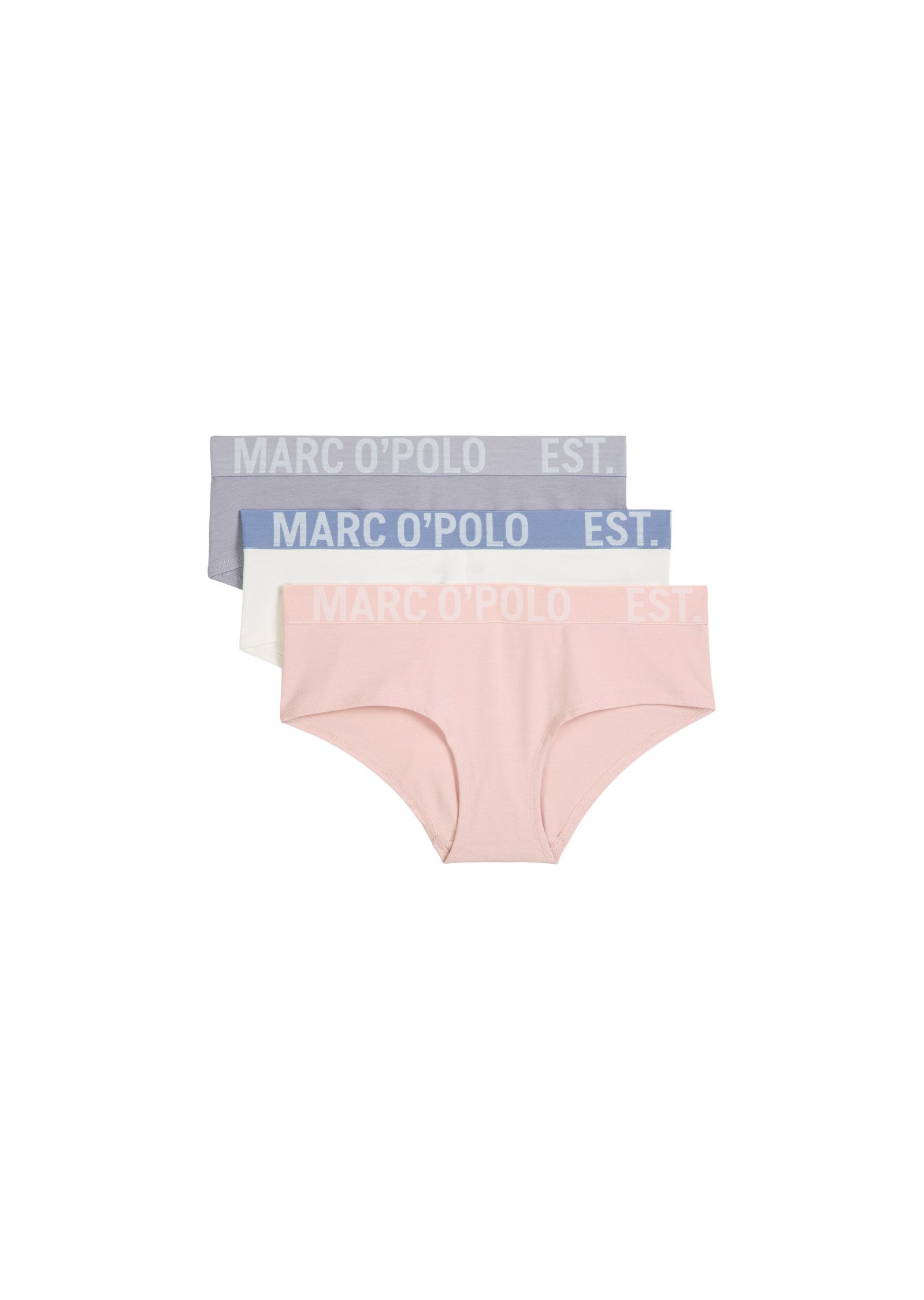 Marc O'Polo Panty Essentials (3er Pack) Baumwollmix, atmungsaktiv, Logo-Bund, hüftiger Sitz, weich, elastisch