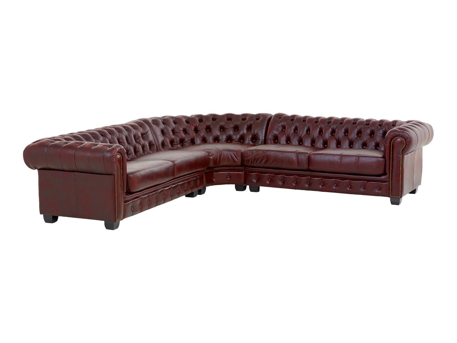 massivum Ecksofa Chesterfield III rot