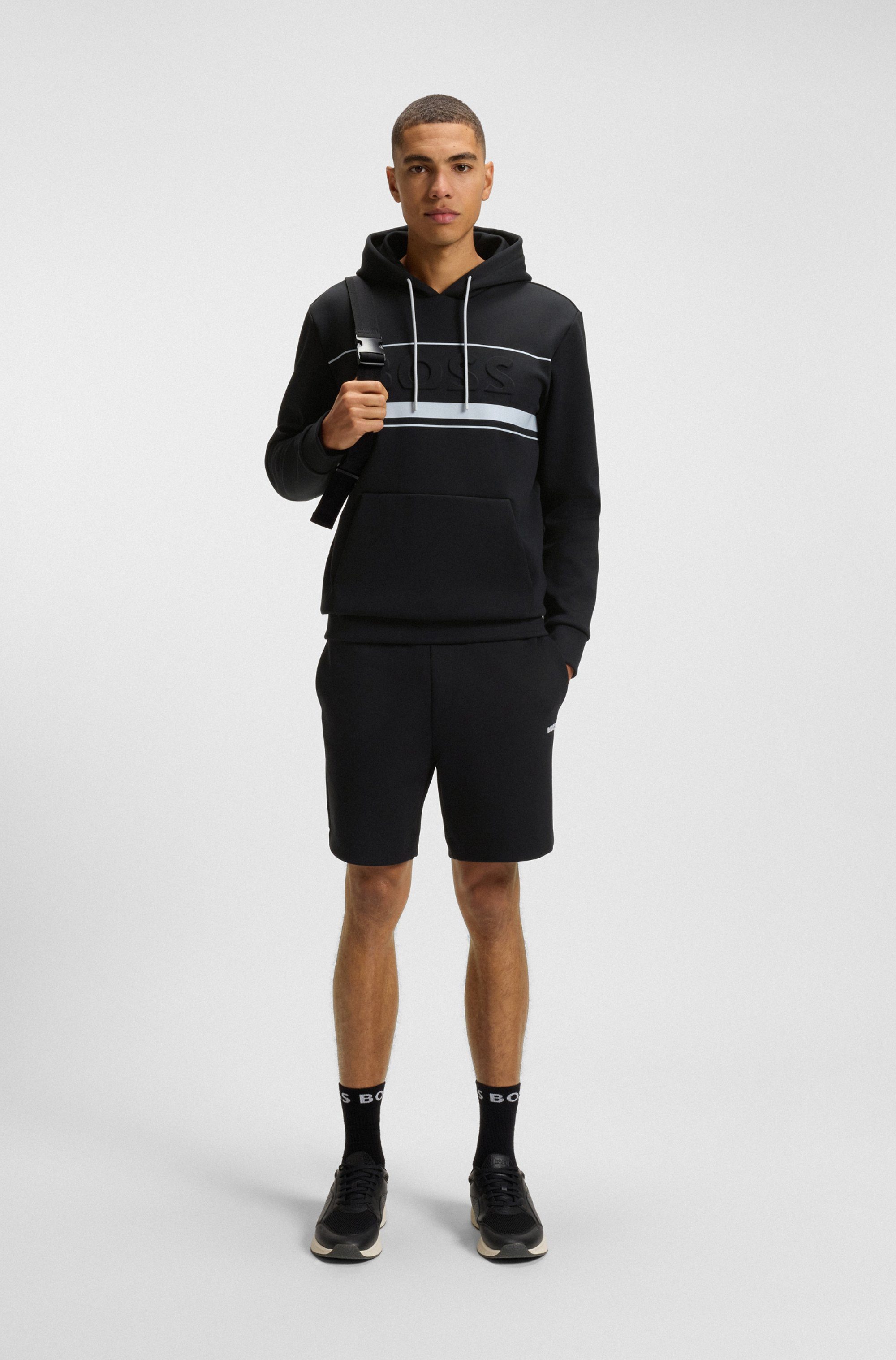 BOSS GREEN Sweatshorts Shorts Zone mit Streifendetails Sweatpants Freizeithose