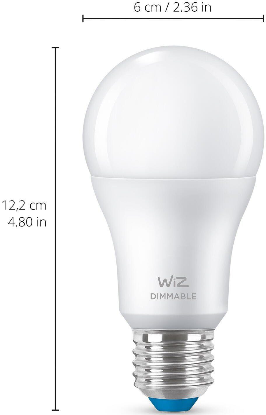 Dimmable Warmweiß Doppelpack, White matt E27 Standardform LED-Leuchtmittel 60W E27, WiZ