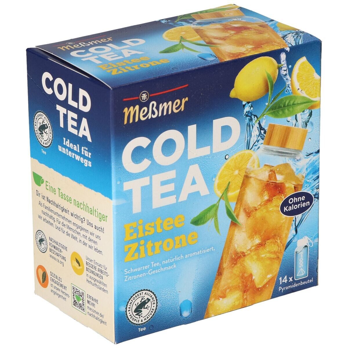 Meßmer Tee Cold Tea Zitrone, auf Schwarzteebasis, Beutelgröße in Kannenportion