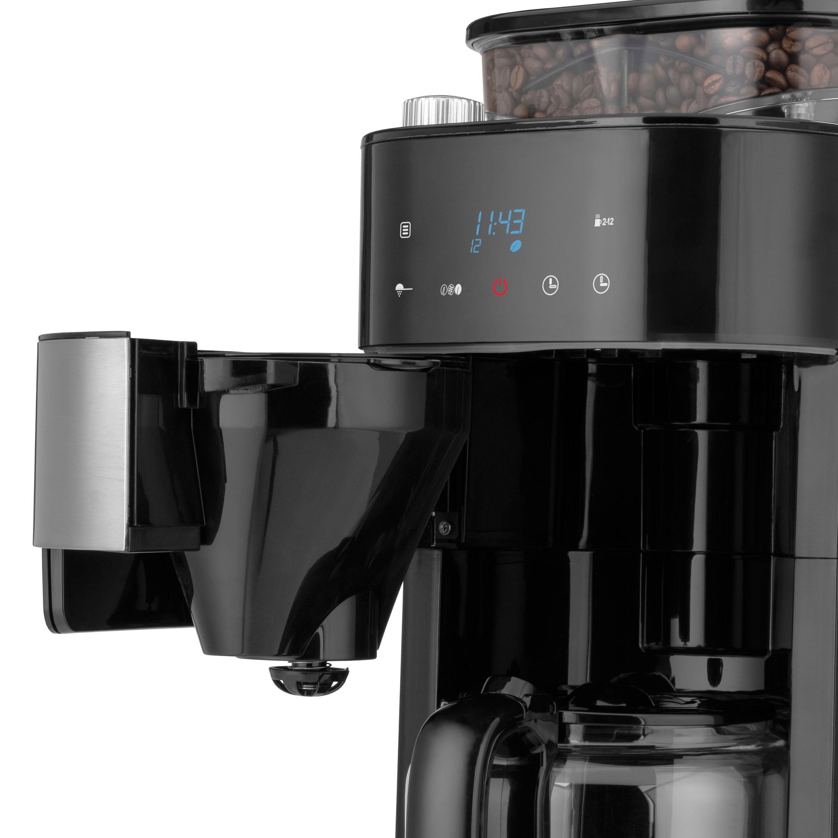 42711, Kaffeekanne, Kaffeemaschine 1,5l mit Pro Grind & Brew Permanentfilter Gastroback Mahlwerk