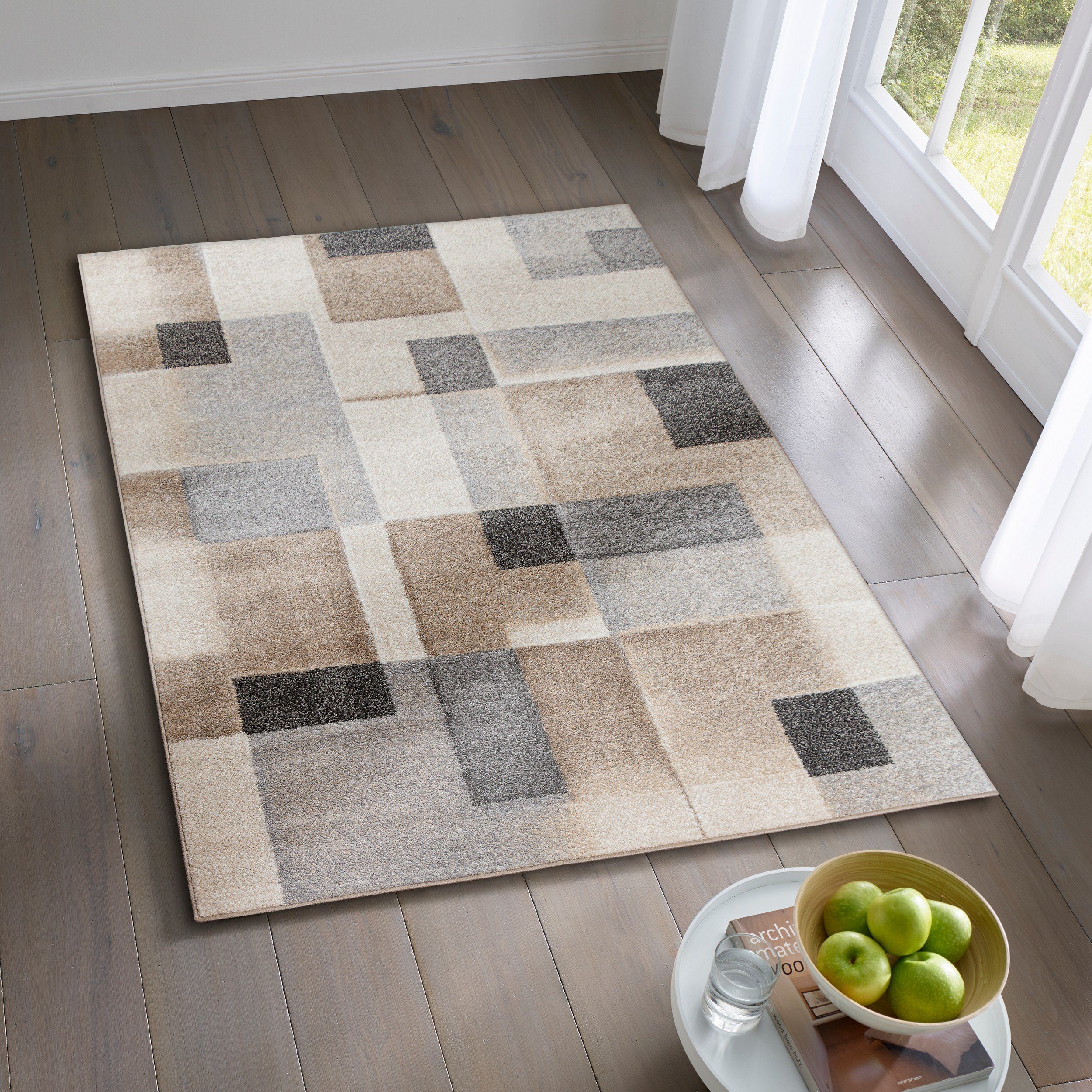 TaCa Home Teppich Designer Kurzflor Teppich Moderne Kunst, rechteckig, Höhe günstig online kaufen