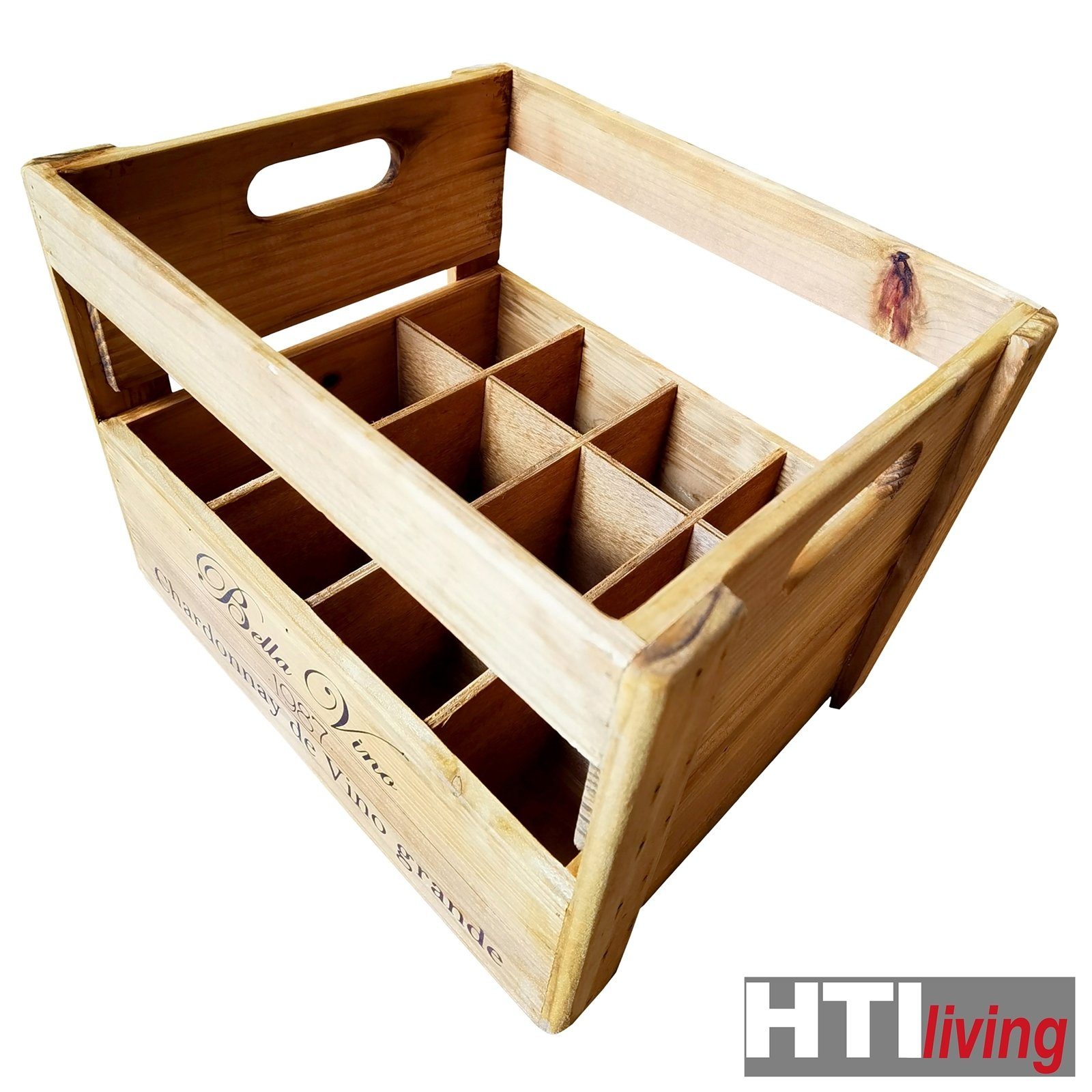 für Flaschen HTI-Living (1-St) Lino, Weinkiste Weinflaschenhalter 12