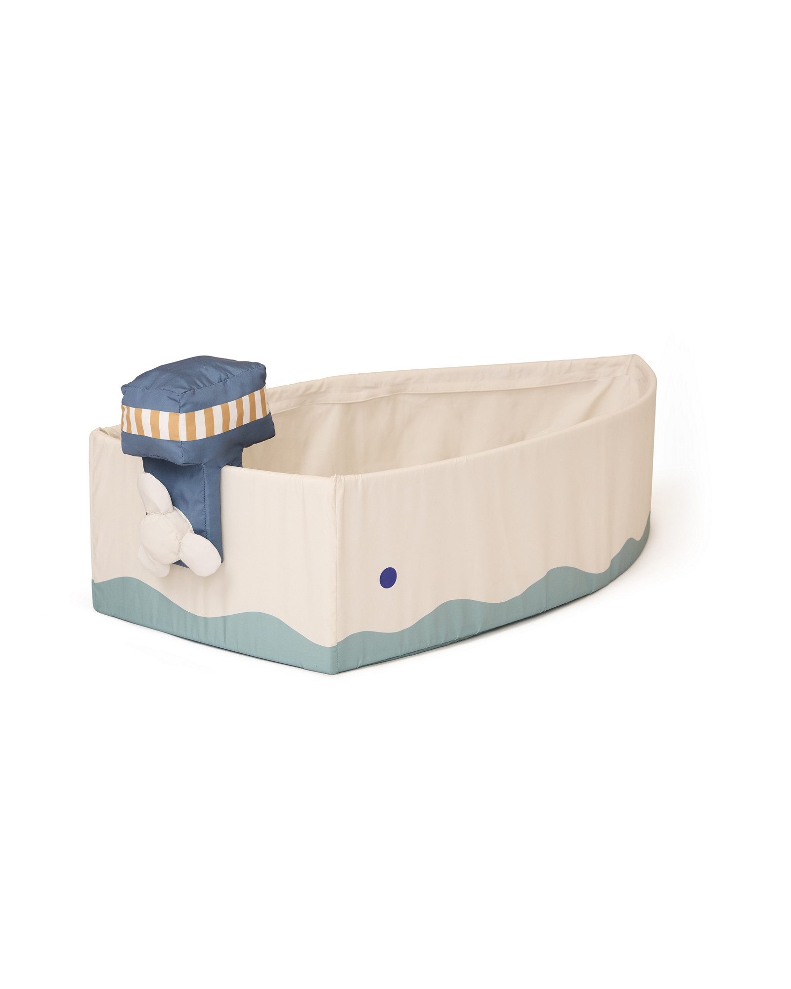 Kids Concept Kinderspielboot Fischerboot aus Stoff mit Angelset - 117 x 60 x 27cm - ab 2 Jahre (7-tlg), inklusive Aufbewahrungstasche