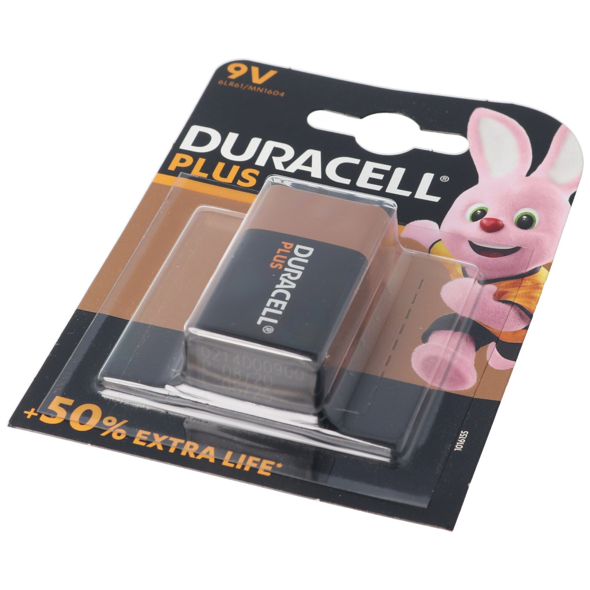 Duracell DURACELL Plus 9 Batterie, Batterie Pack (9,0 1er Alkaline E-Block V) Volt/6LR61 9V