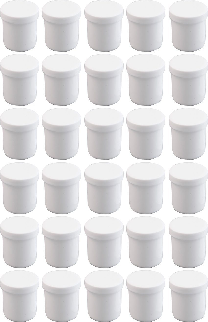 Doserie Kuhn Dose für Salben, Cremes oder Kleinigkeiten (Füllvolumen 12 ml (hoch), Höhe 31 mm, 30 St., Salbendosen mit passenden Deckeln), Cremedose, Salbentiegel, Salbenkruke