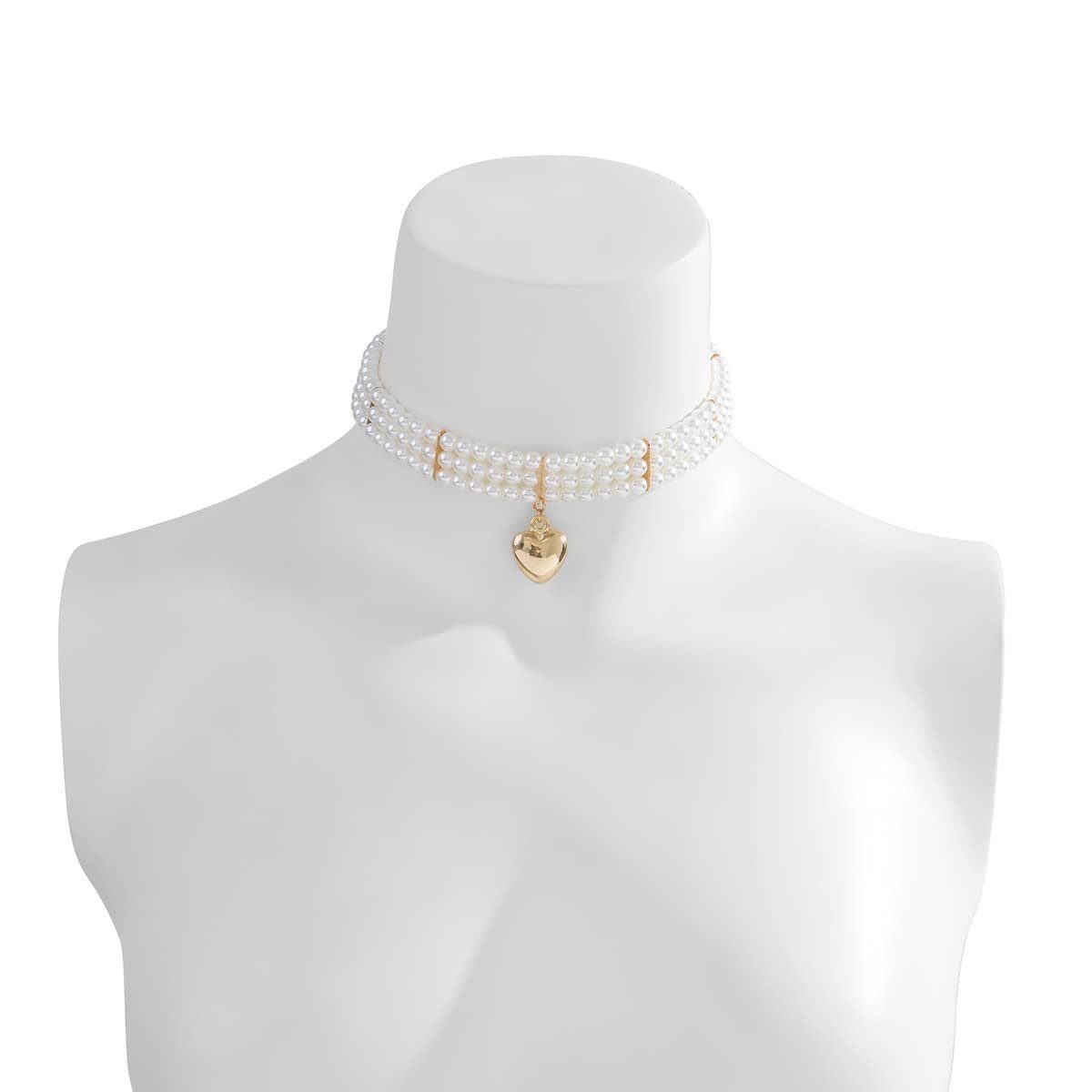 rund WaKuKa (1-tlg) Charm-Kette Vintage Perlenkette Damen mehrschichtig