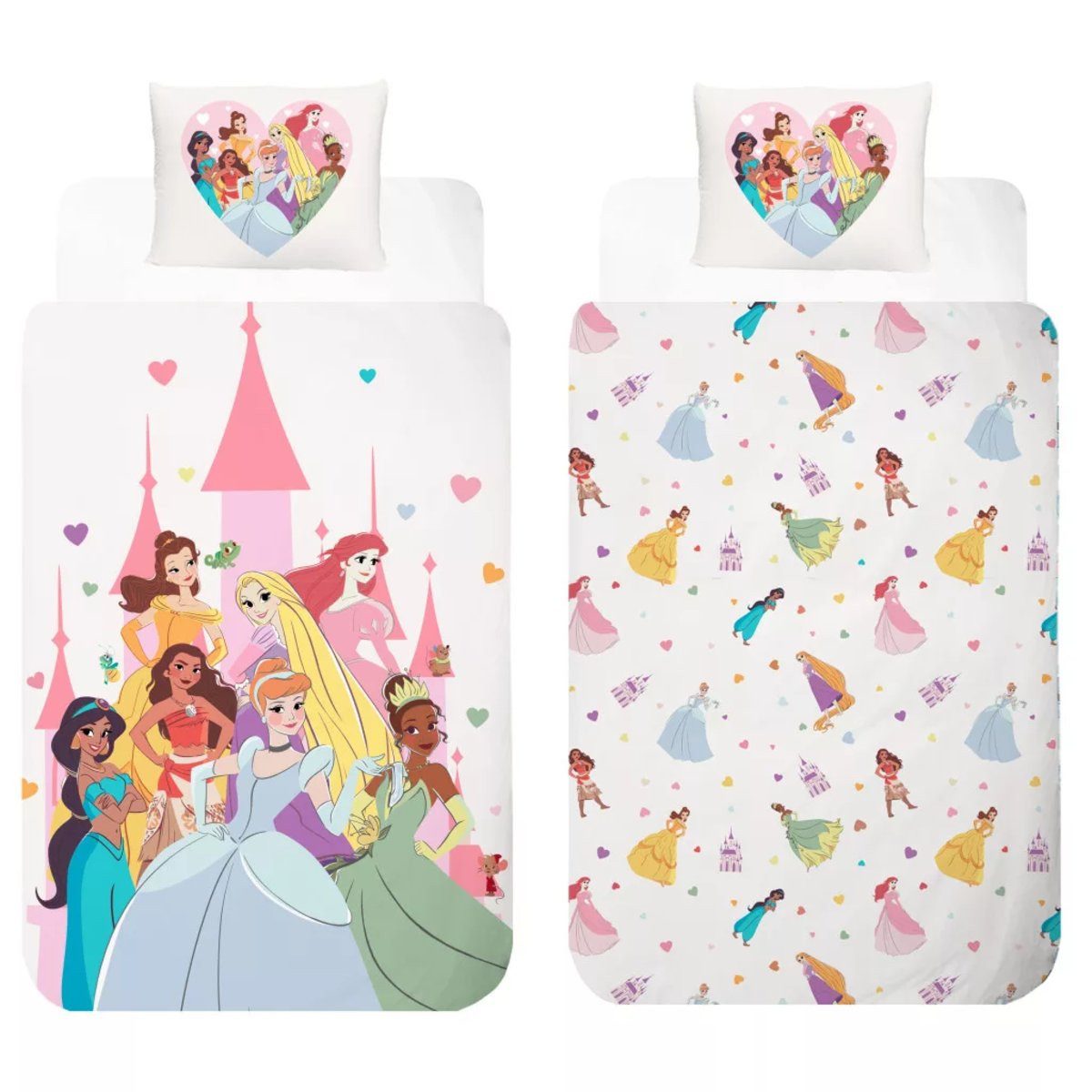Disney Kinderbettwäsche Disney Prinzessin Castle Bettwäsche 140×200 cm, 70×90 cm