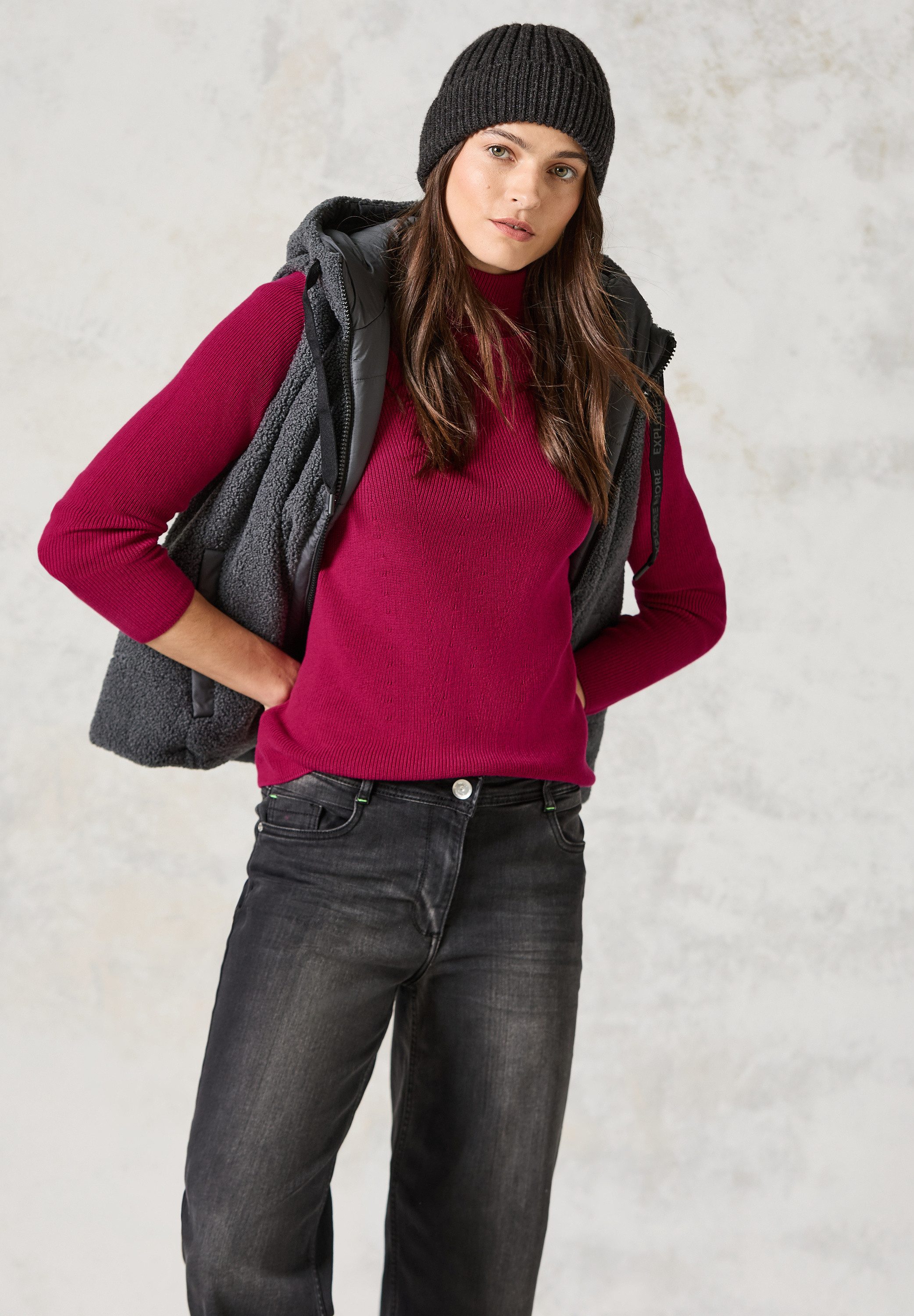 CECIL Strickpullover aus reiner Baumwolle