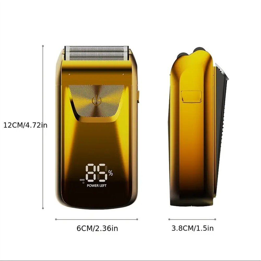 TUABUR Rasiermesser LED-LCD-Display Elektrorasierer Rasierhaarschneider Farbverlauf Herrenrasierer Gold