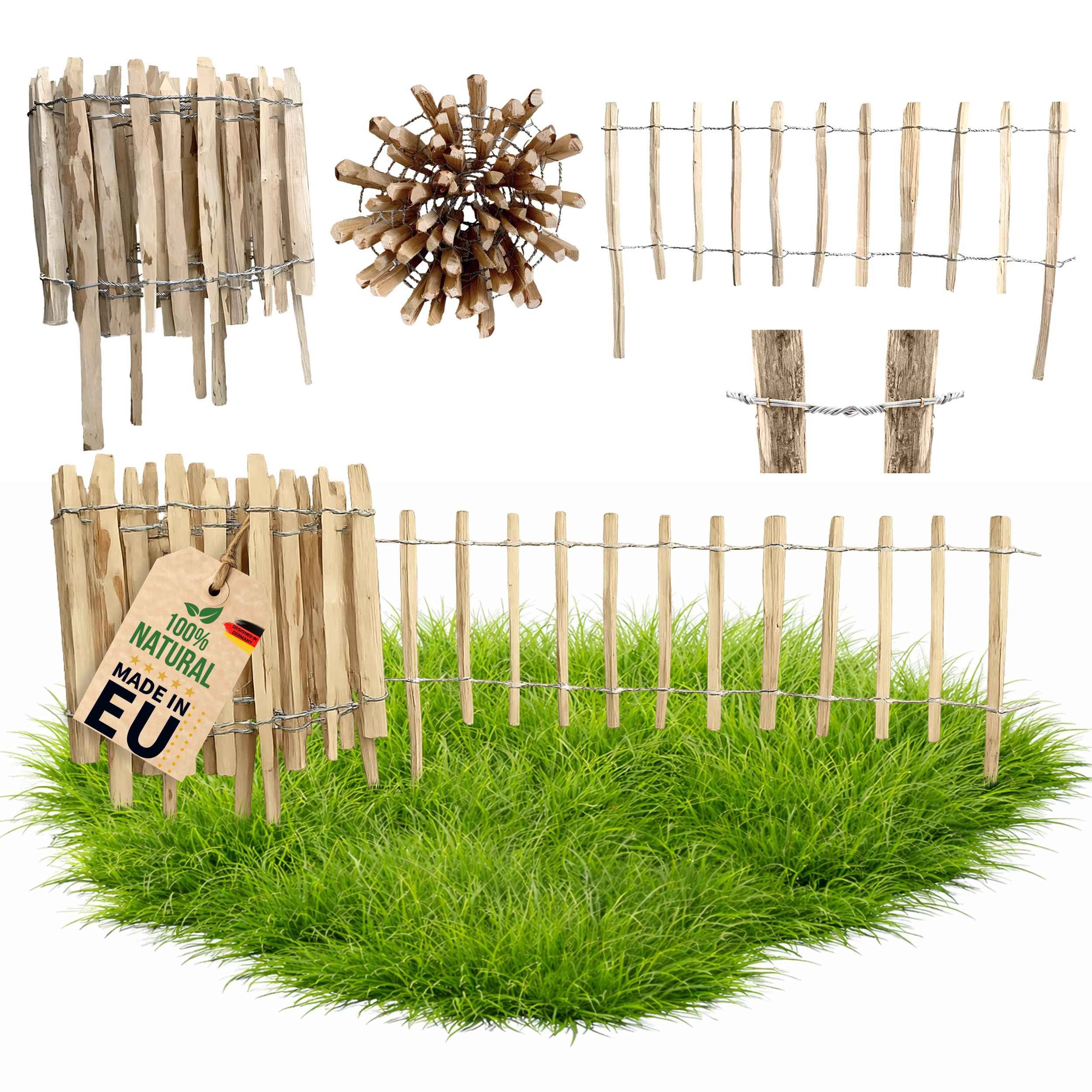 Floranica Staketenzaun Staketenzaun mit Pfosten Stekzaun Holzzaun Gartenzau günstig online kaufen