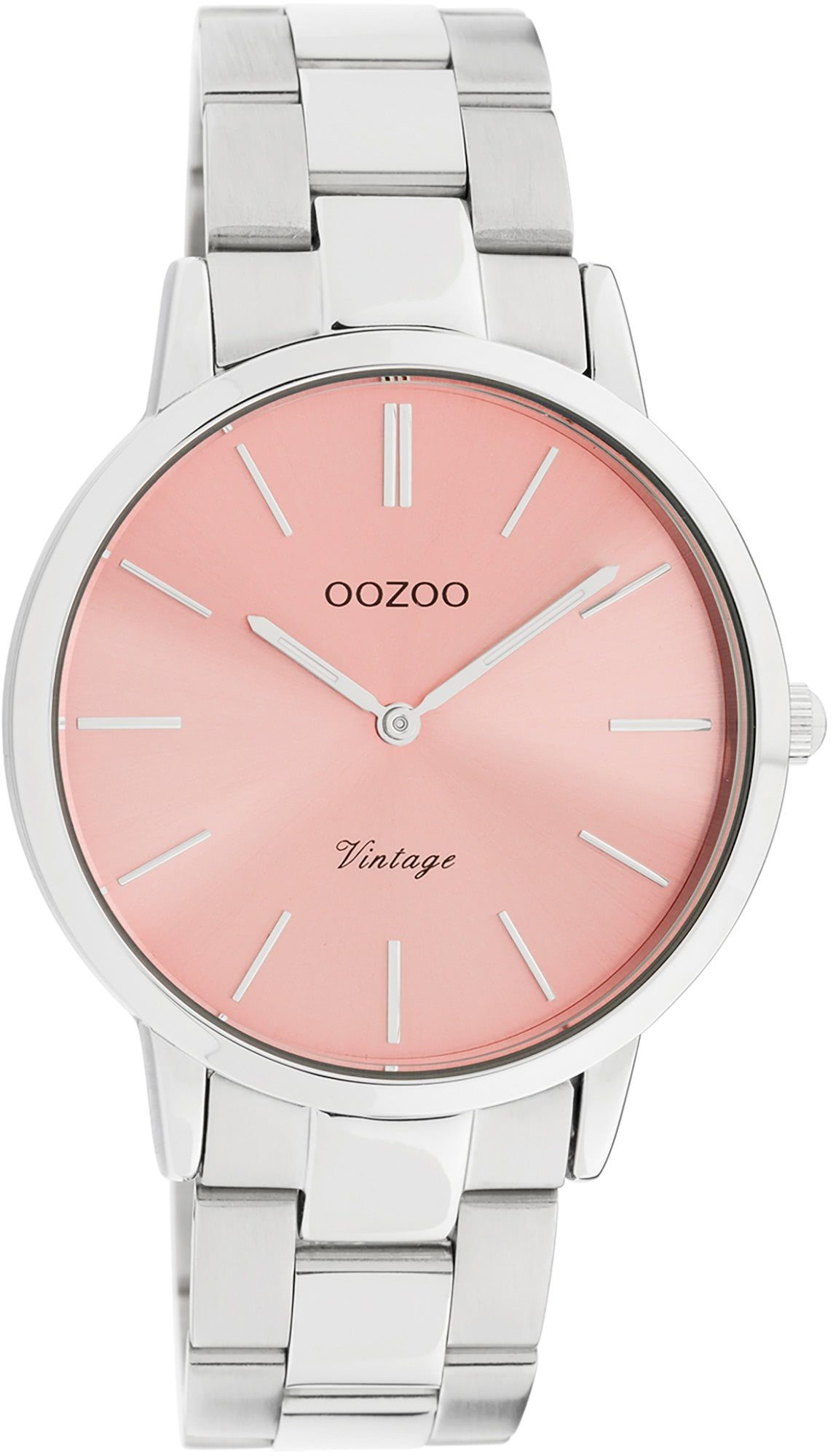 Quarzuhr Oozoo Damen Armbanduhr silber Analog