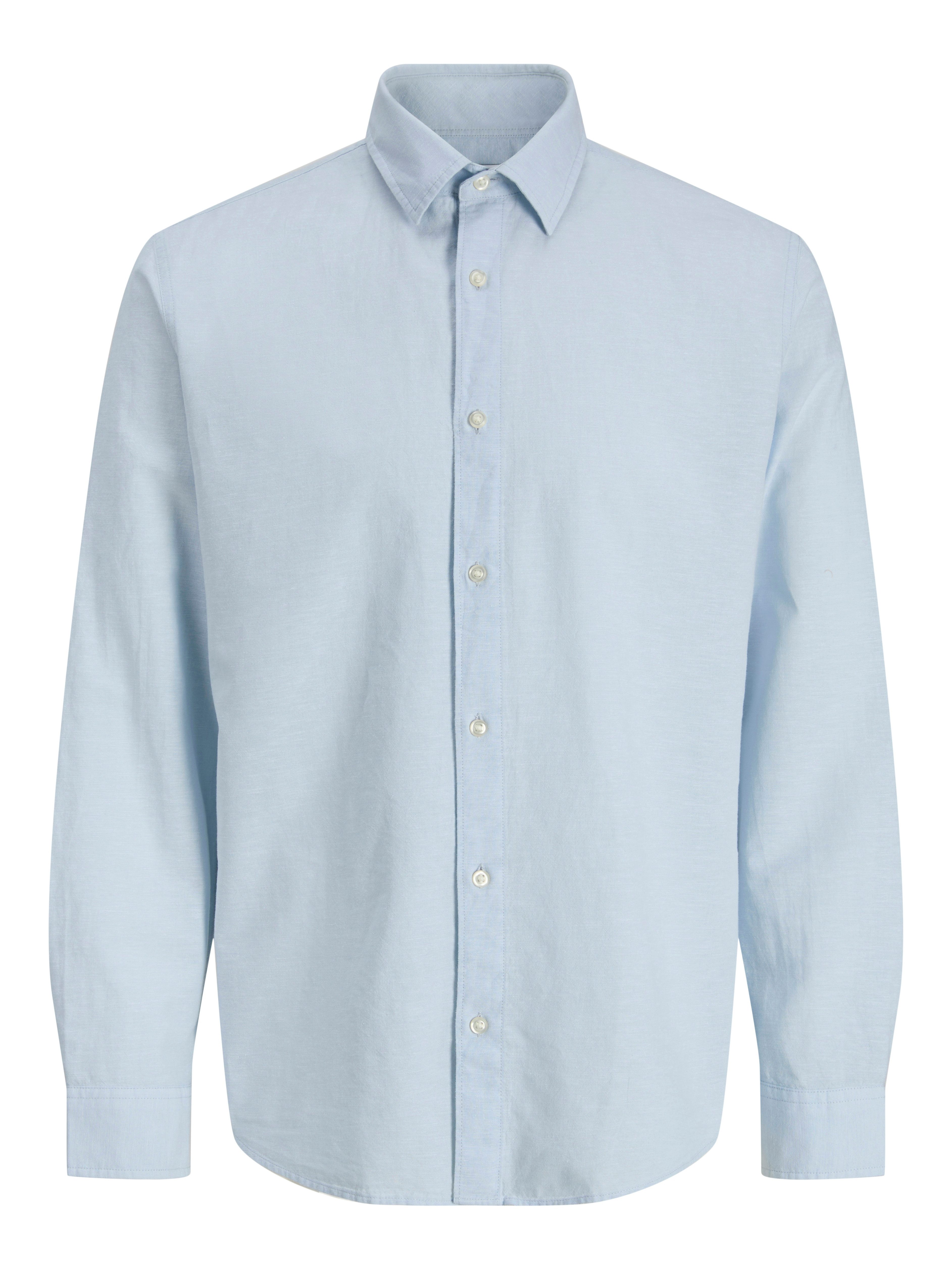 Jack & Jones Langarmhemd JJEBREEZE LINEN BLEND SHIRT L/S SN mit Knopfleiste