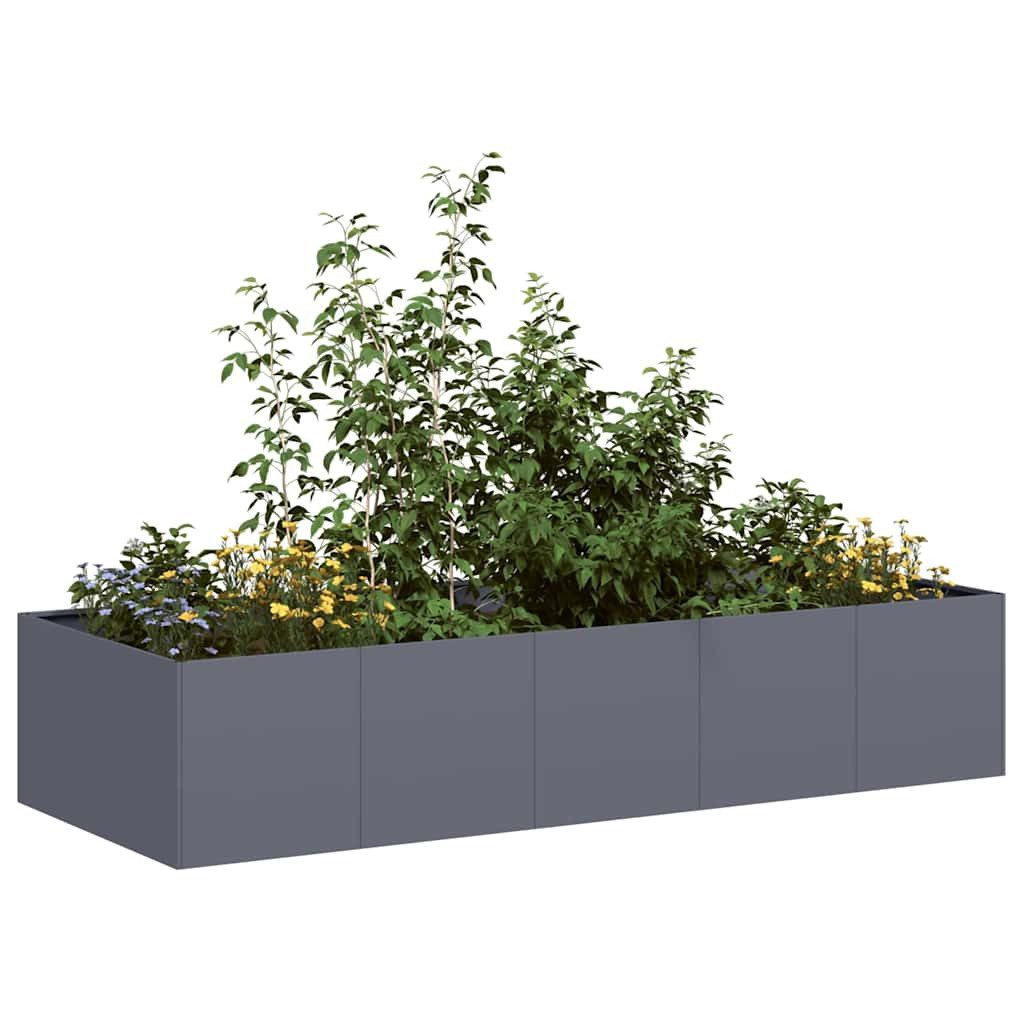 vidaXL Hochbeet 200 x 80 x 40 cm Pflanzgefäß Anthrazit 200x80x40 cm Stahl