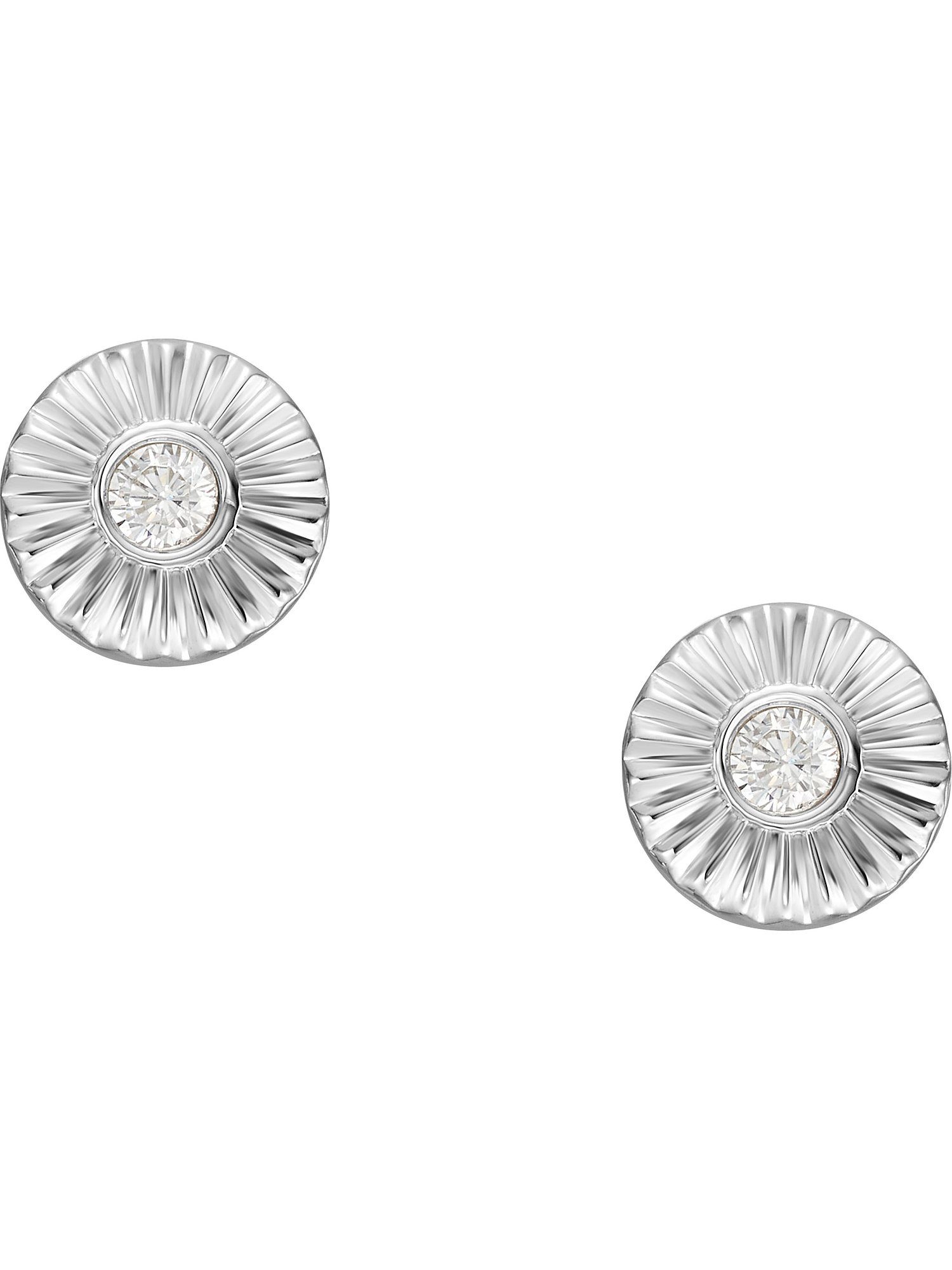 Paar Ohrstecker Fossil Damen-Ohrstecker 925er Silber Zirkonia