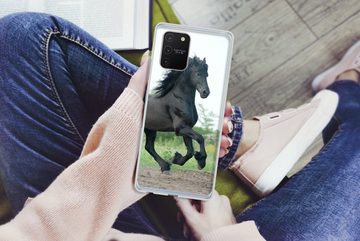 MuchoWow Handyhülle Pferd - Schwarz - Natur, Phone Case, Handyhülle Samsung Galaxy S10 Lite, Silikon, Schutzhülle