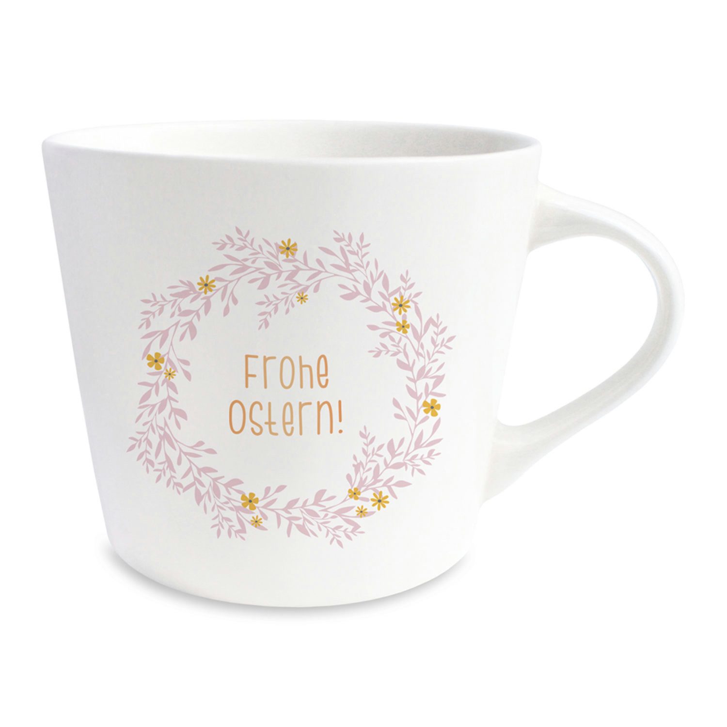 Grafik Werkstatt Tasse Kaffeetasse, Tasse mit Goldveredelung, Goldtasse Frohe Ostern, Porzellan, Goldveredelung