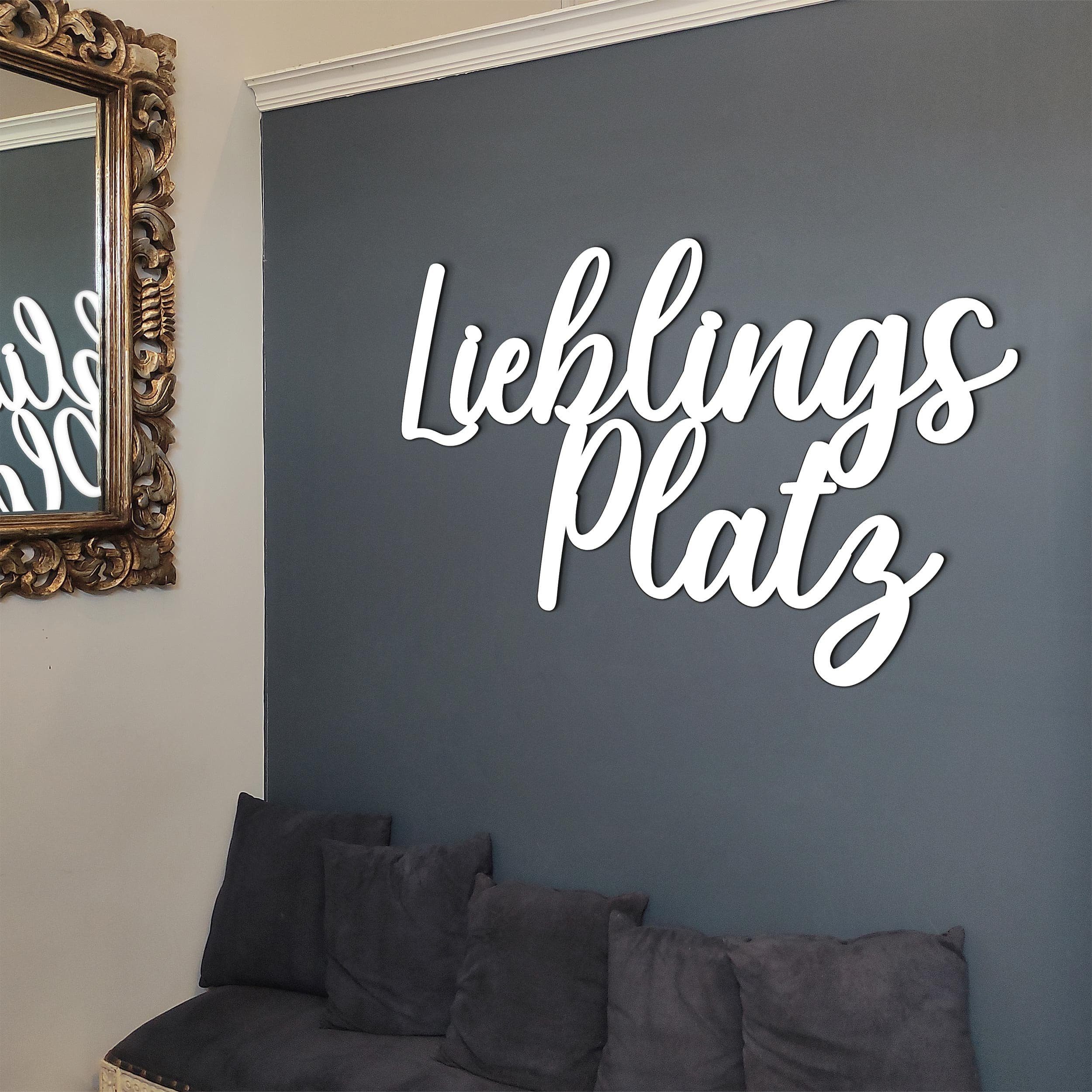 Wanddeko zuhause Lieblingsplatz Holz, Holz, Lieblingsplatz 3D-Wandtattoo Schriftzug Hausdeko Wandgestaltung Wanddeko Namofactur aus dein für Schwarz aus XXL