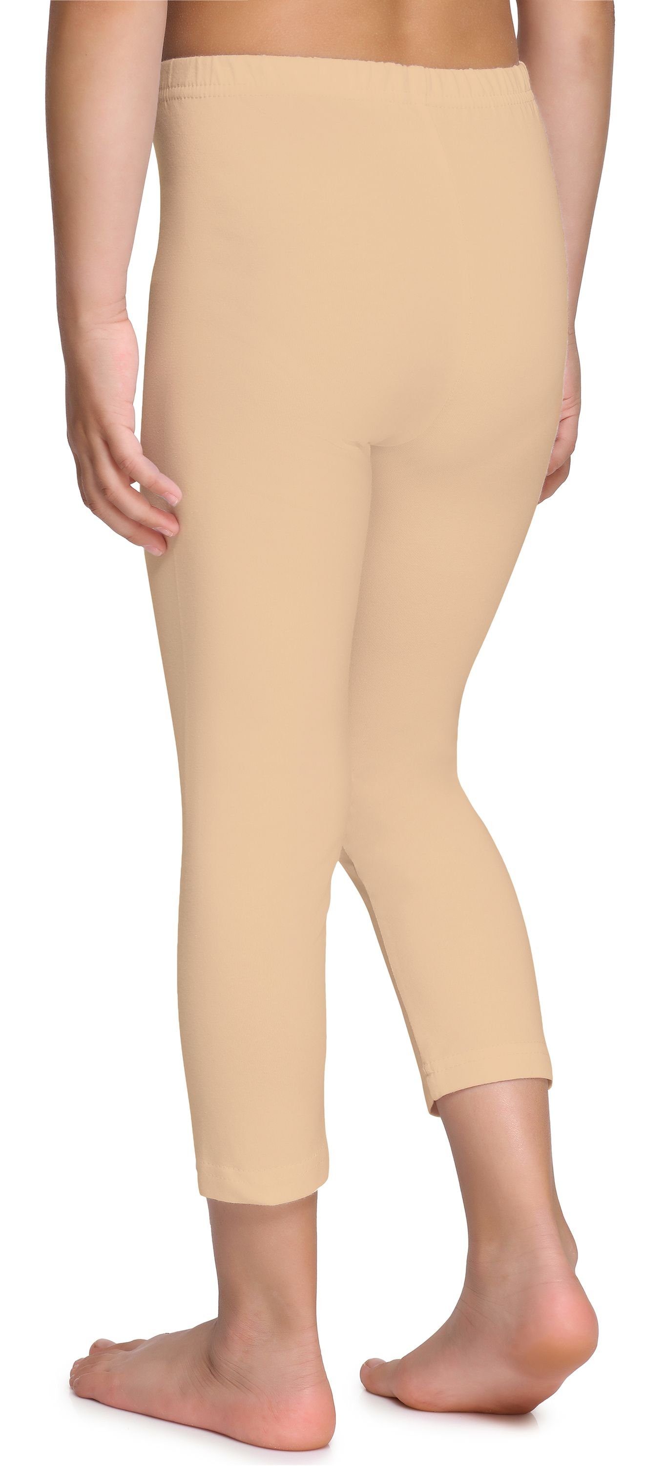 Merry Style Leggings Bund (1-tlg) MS10-226 Capri Mädchen elastischer Leggings Sand aus Baumwolle 3/4