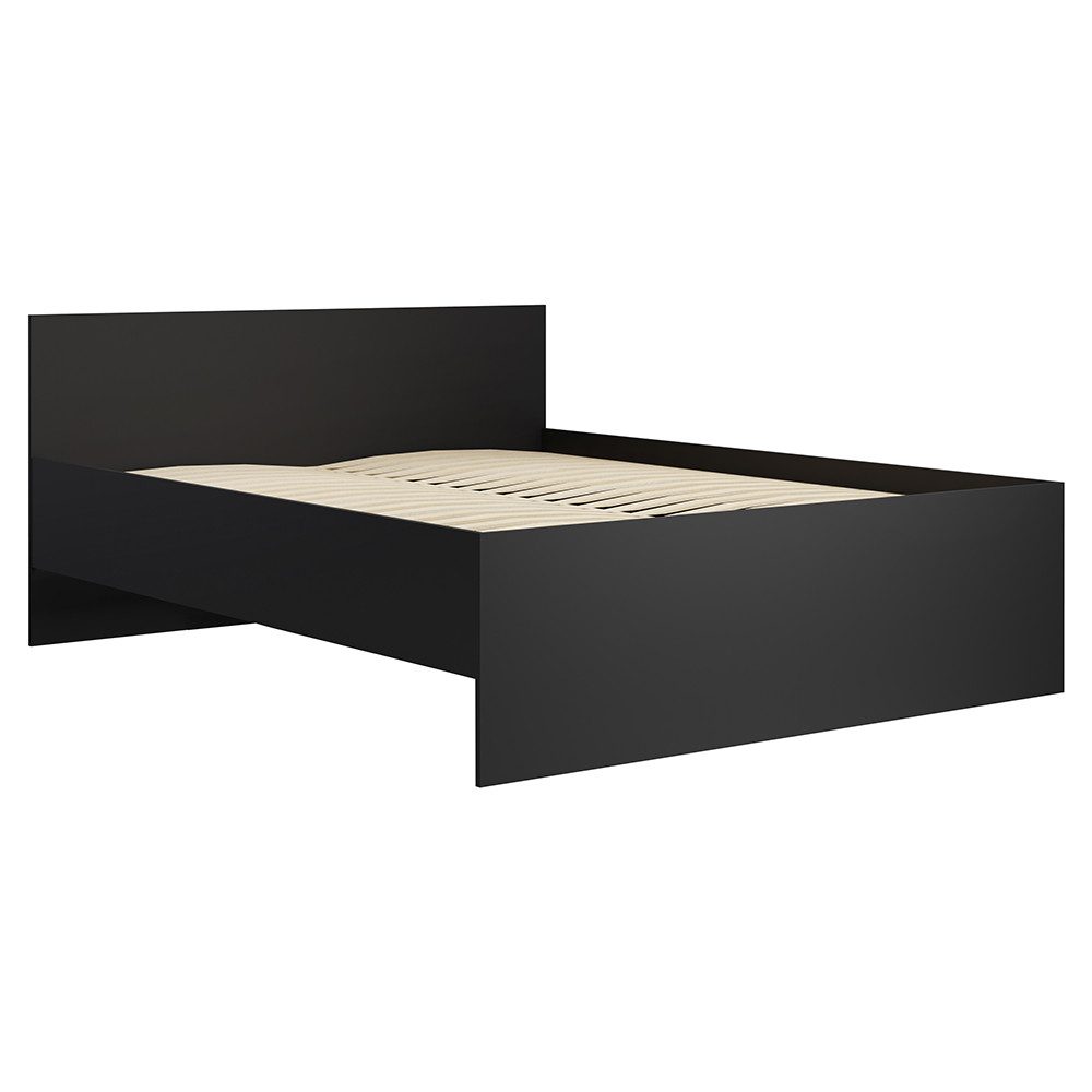 Lomadox Bett MOLLERUSA-132, 160x200 cm, schwarz matt, inkl. Lattenrost