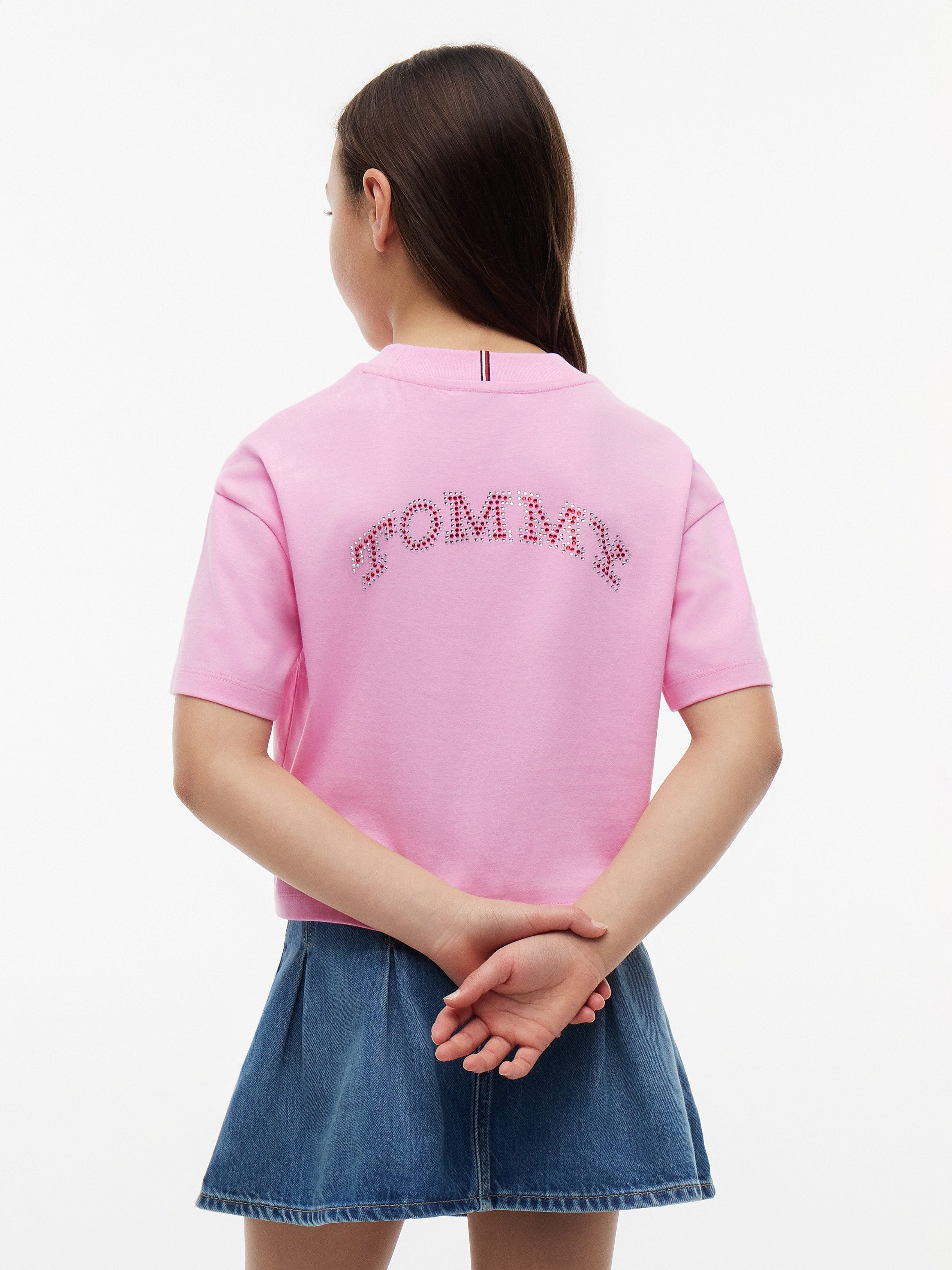 Tommy Hilfiger T-Shirt Rundhalsausschnitt, mit Glitzersteinen, Kinder bis 16 Jahre