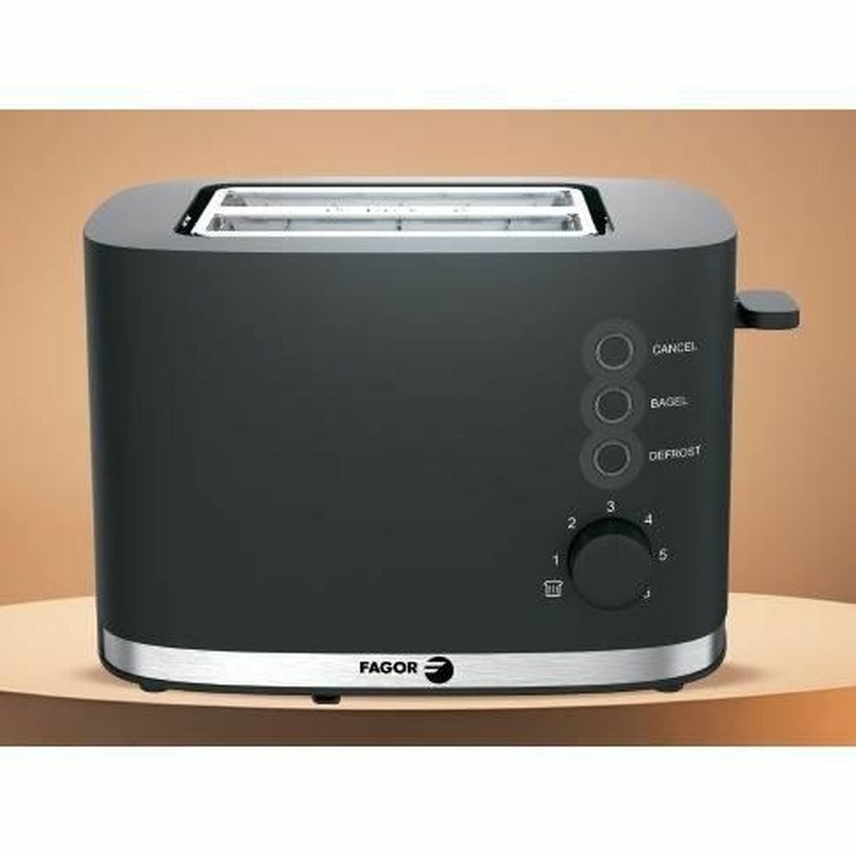 FAGOR Toaster Fagor Toaster 870 W kompakt modern mit Bräunungsstufen und Auftaufunkt, 870 W